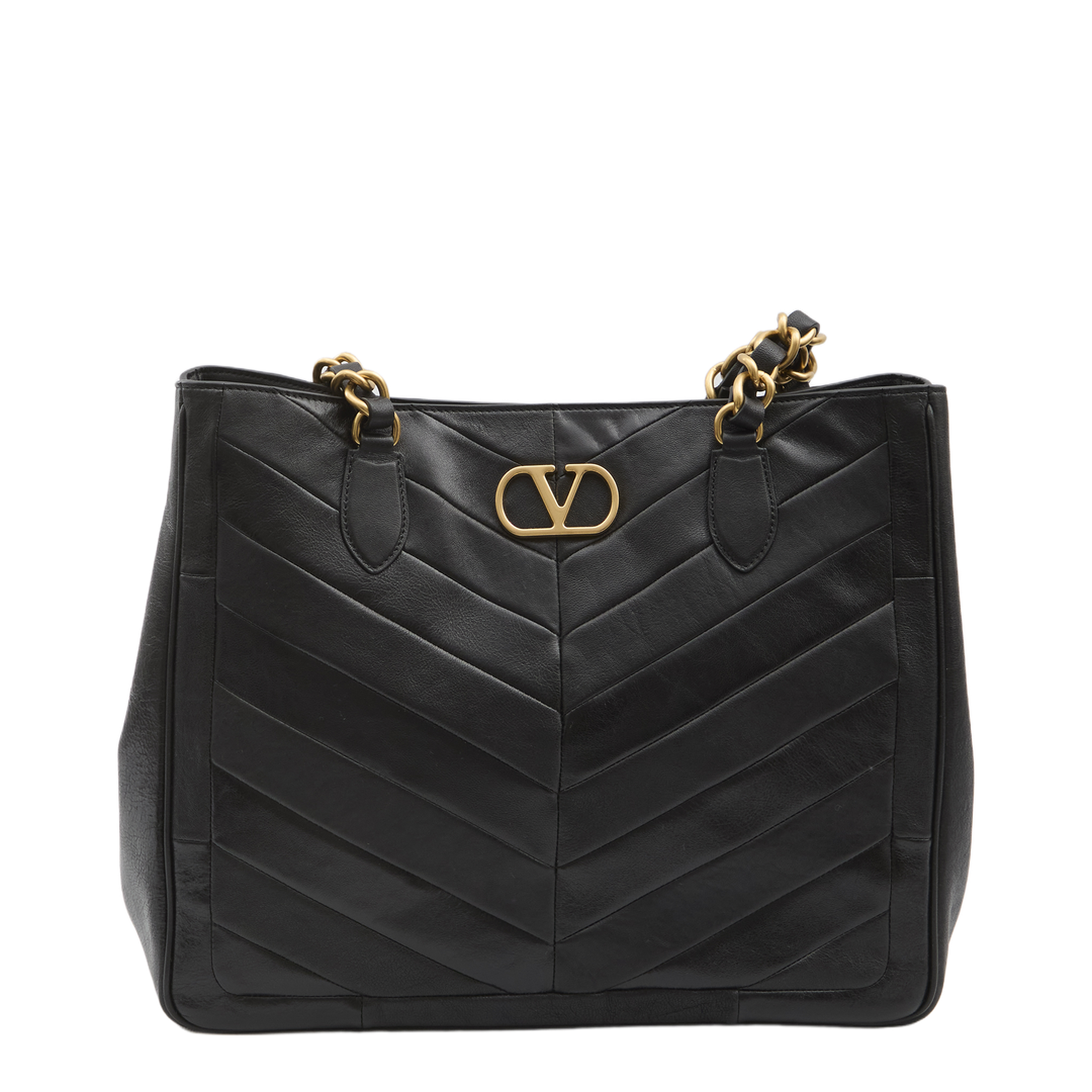 Laseine Medium Nappa Leather Shopping Bag - Black - Image 1