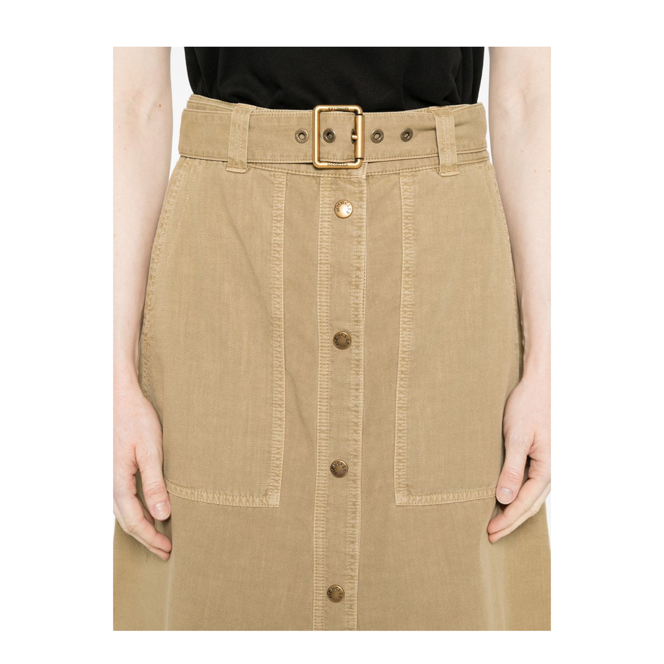 Cotton Midi Skirt With Belt - Image 5