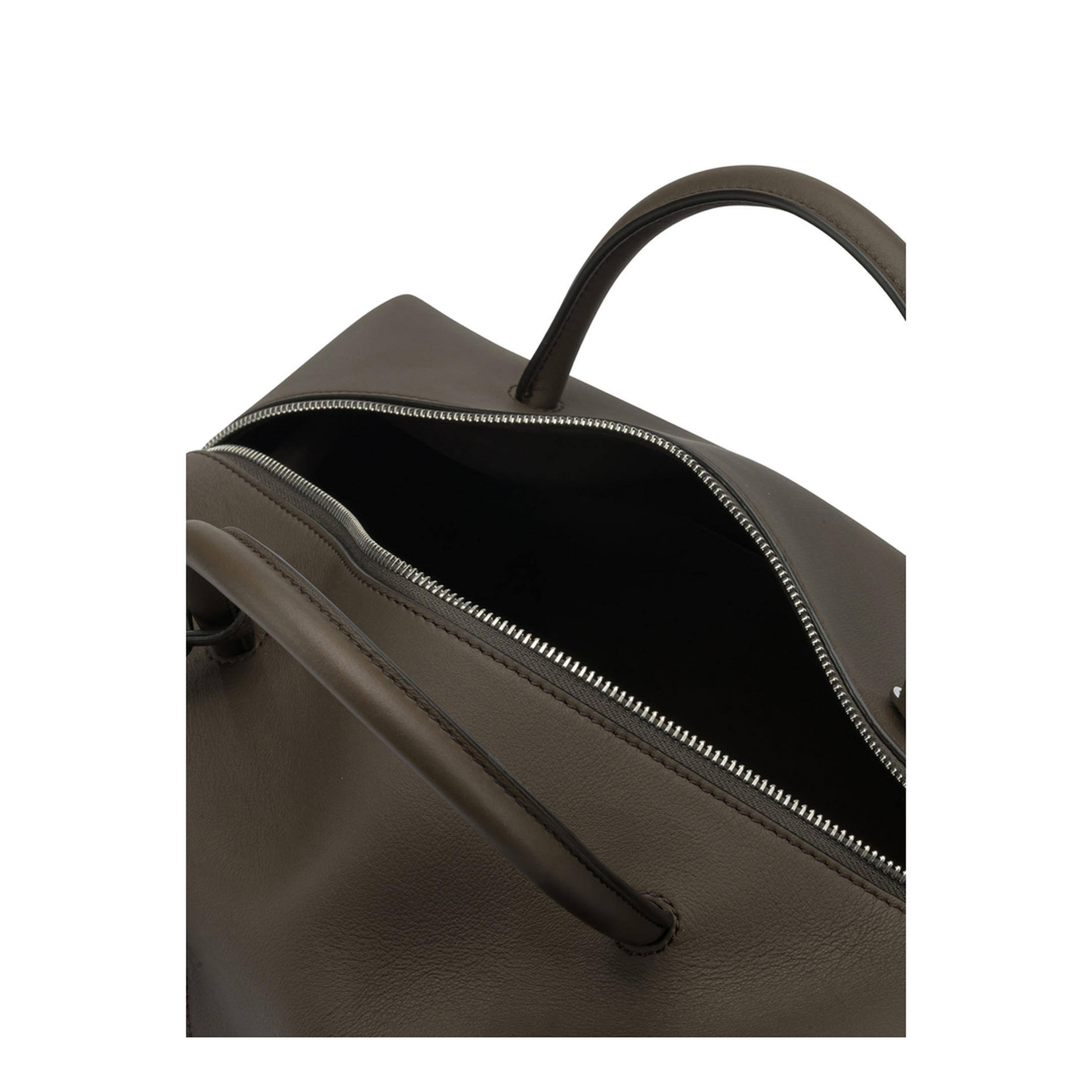 M-Shaped Medium Leather Handbag - Brown - Image 5