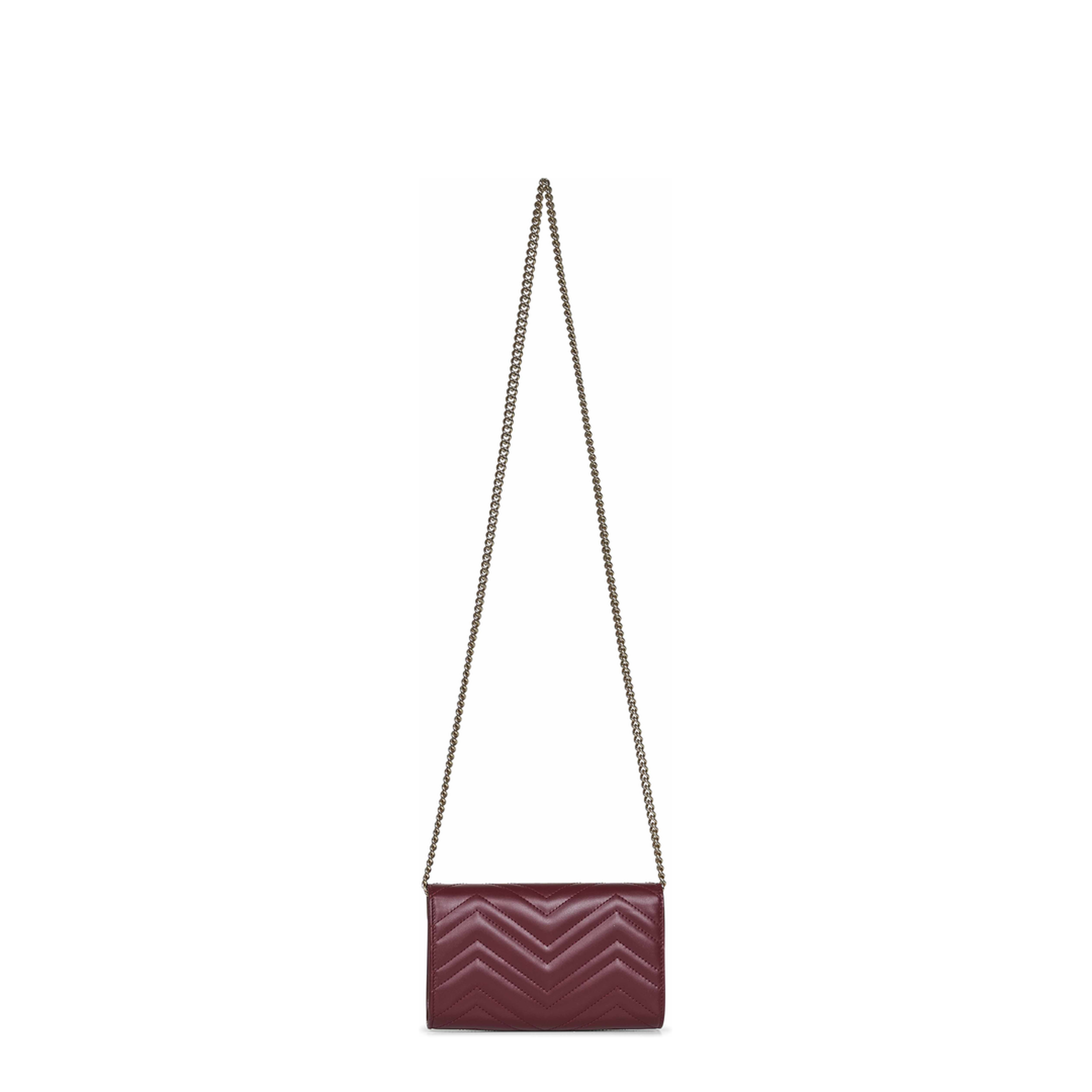 Wallet on Chain in Rosso Ancora Red Leather - Image 3