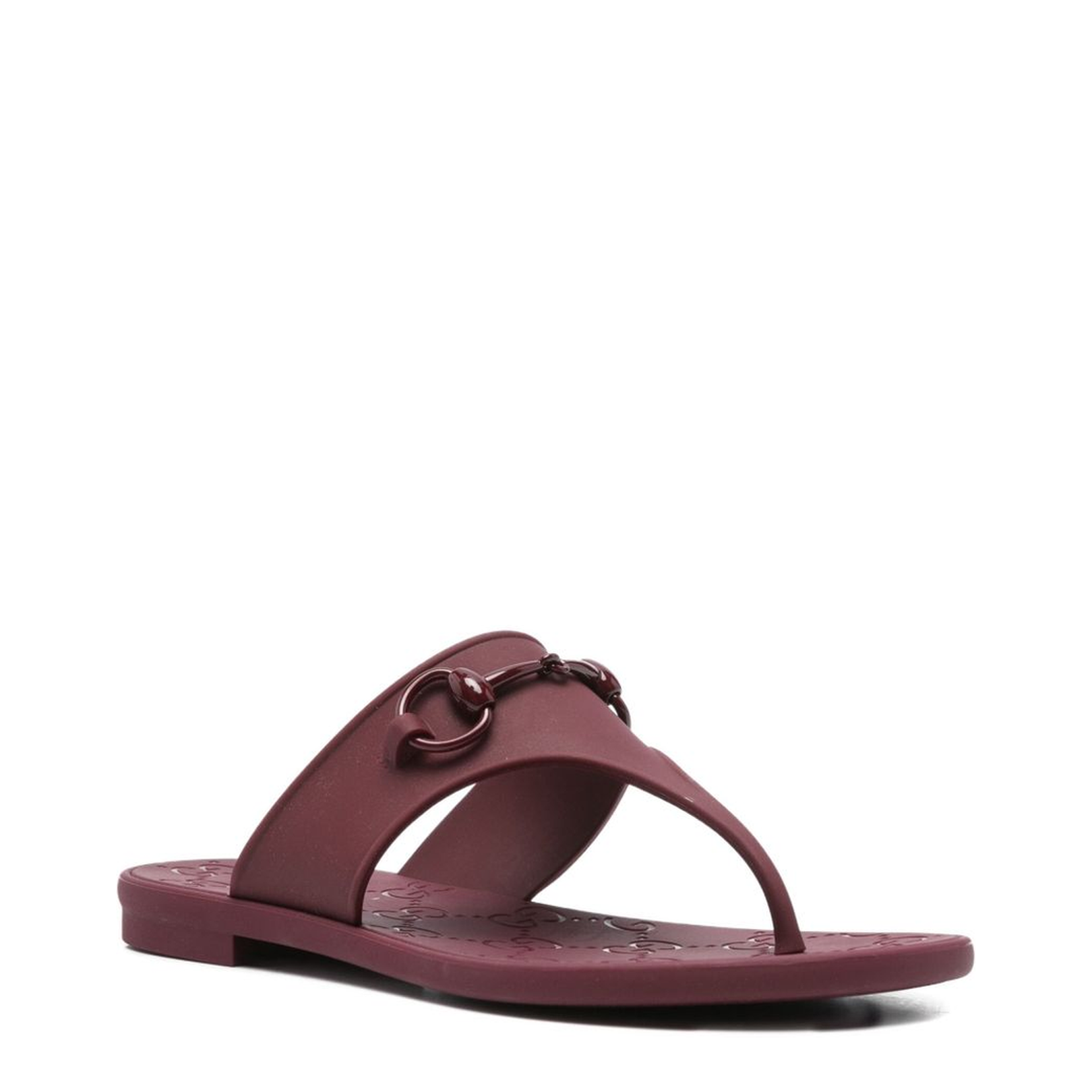 Thong Sandal with Horsebit in Rosso Ancora Rubber - Image 3
