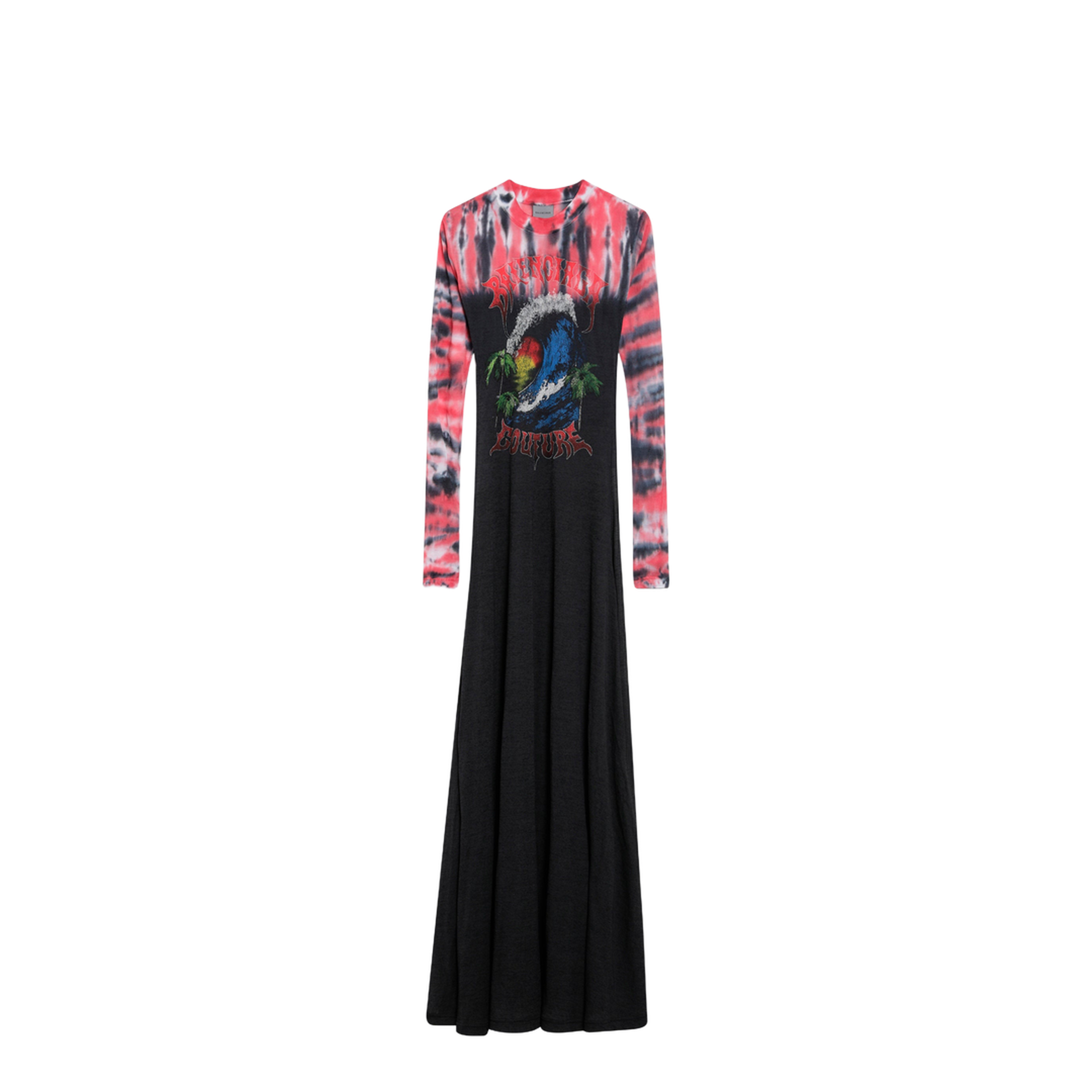 Extreme Tie Dye Dress In Black Jersey - Image 1