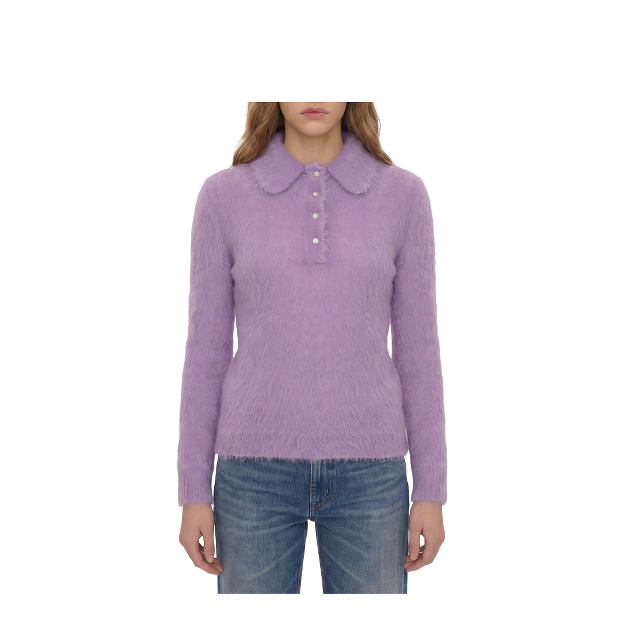 Dreamy Lavander Polo-Style Pullover - Image 1