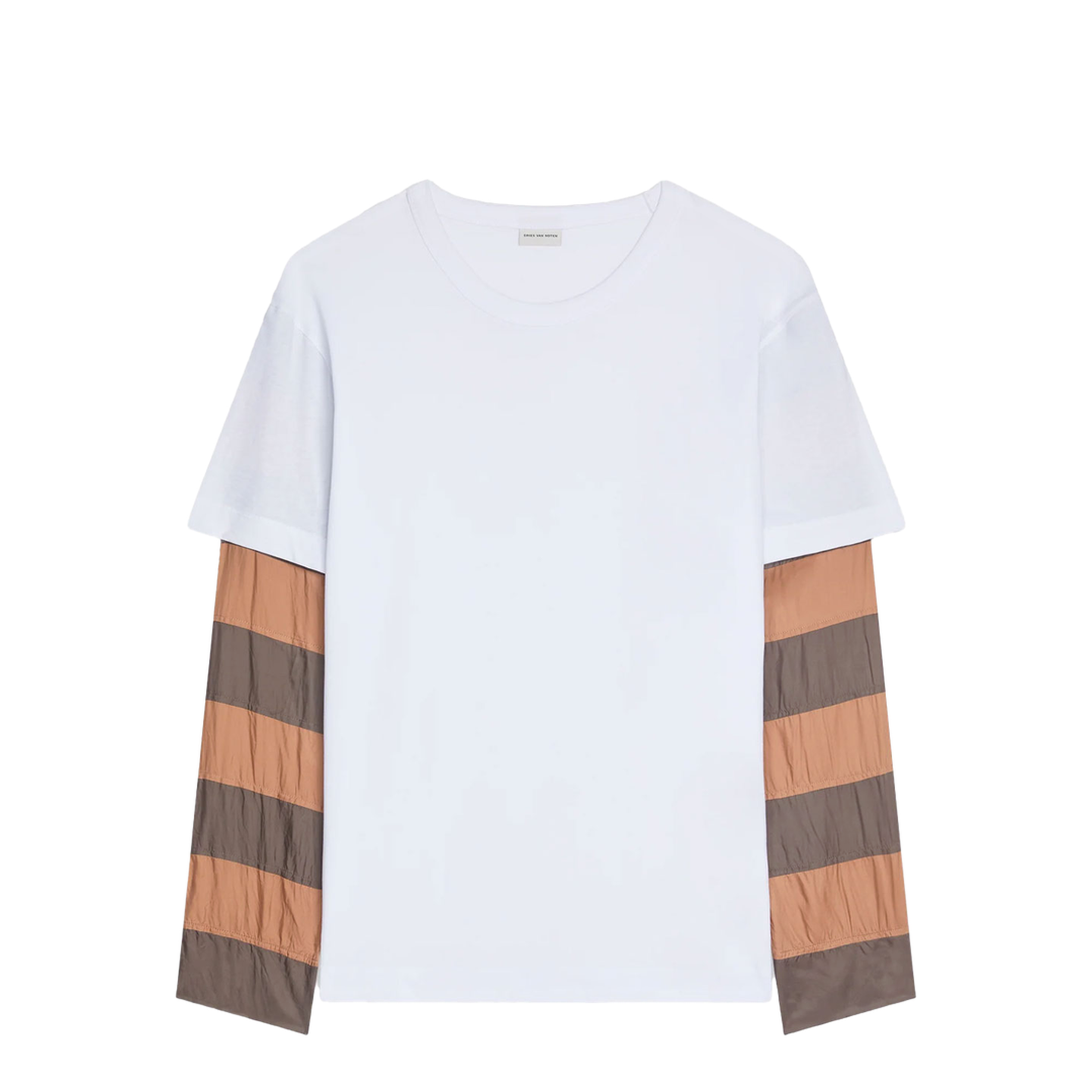 Loose Fit Contrast Striped Sleeves T-Shirt - Image 1