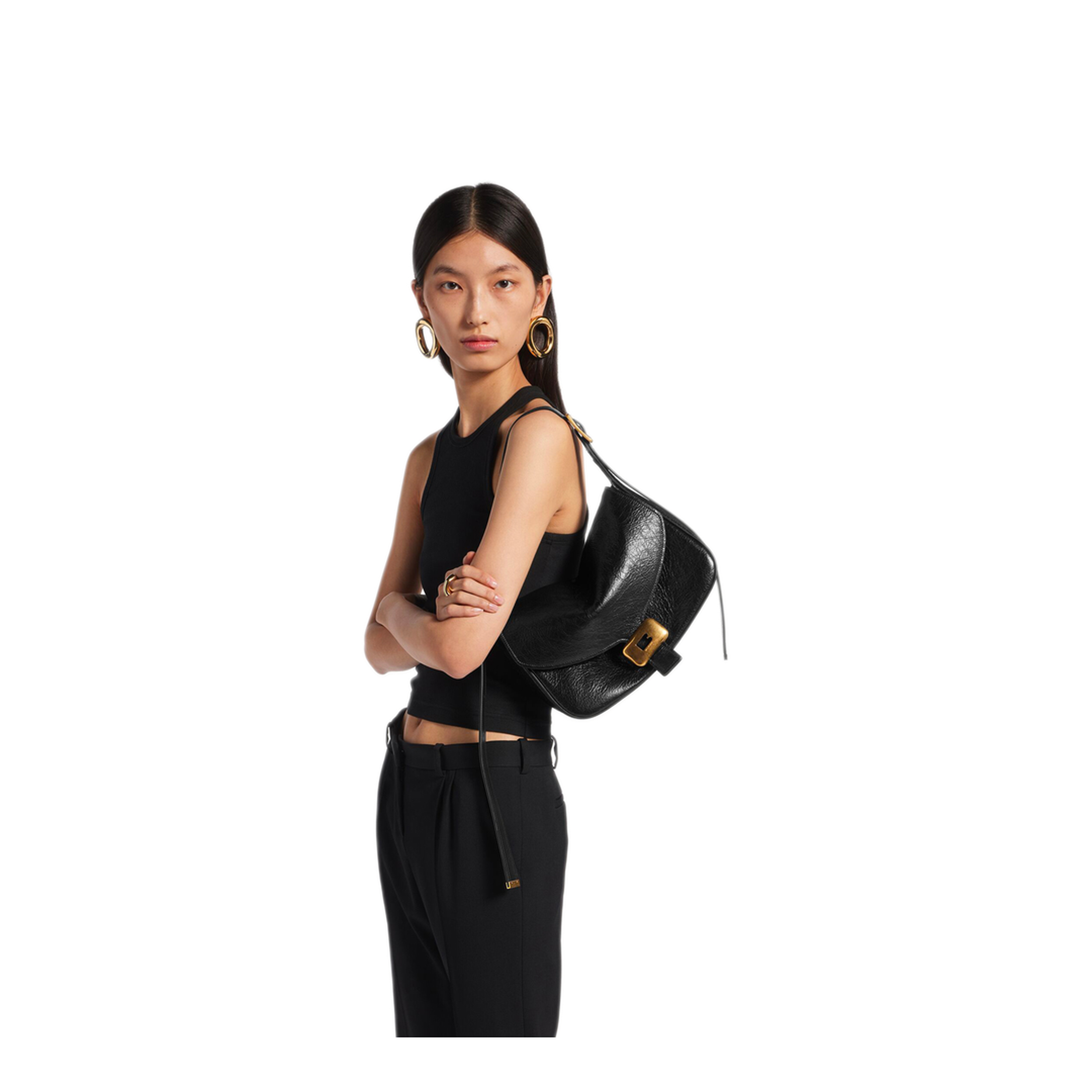 Clicca Shoulder Bag Medium in Black - Image 5