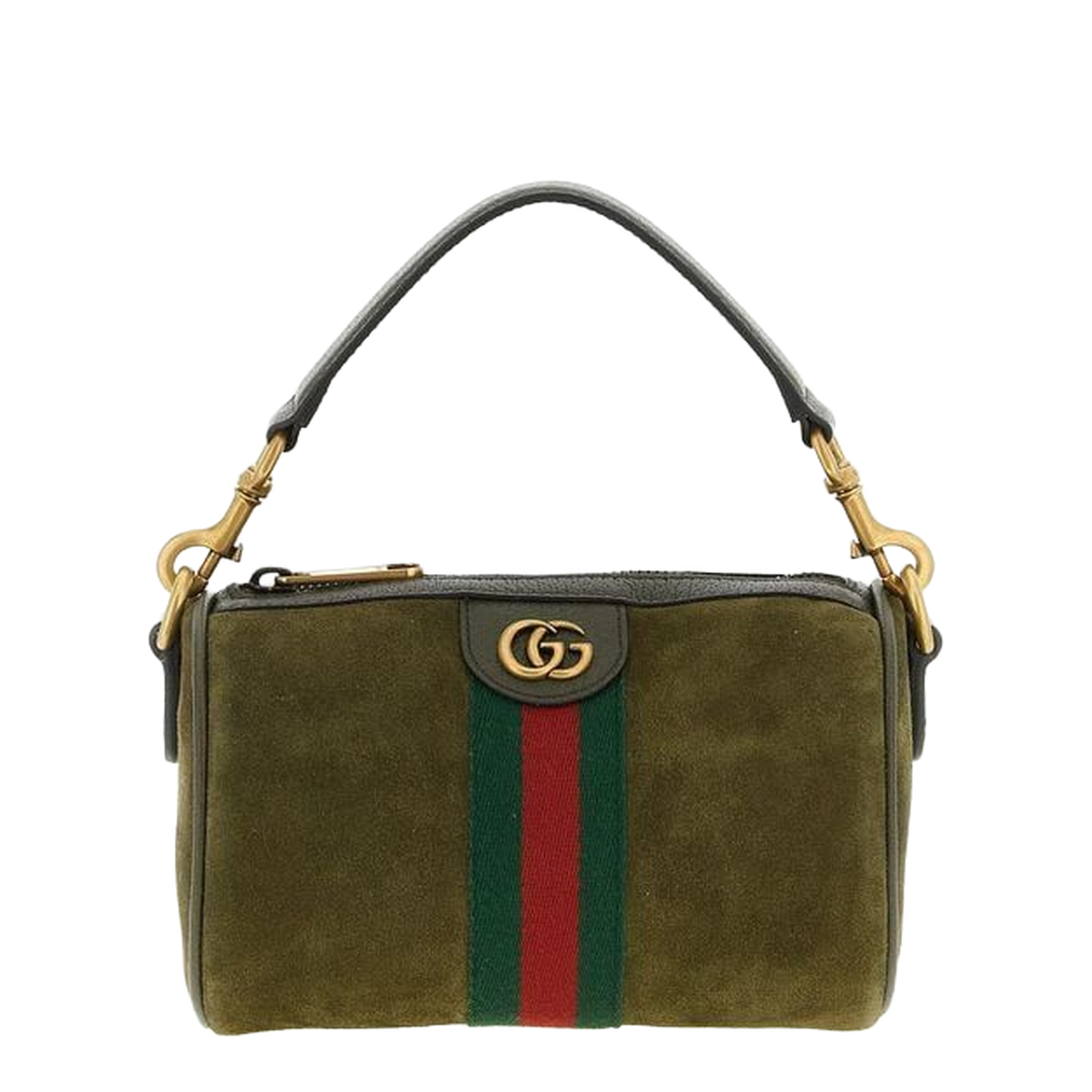 Ophidia Mini Shoulder Bag Suede Dark Green - Image 1