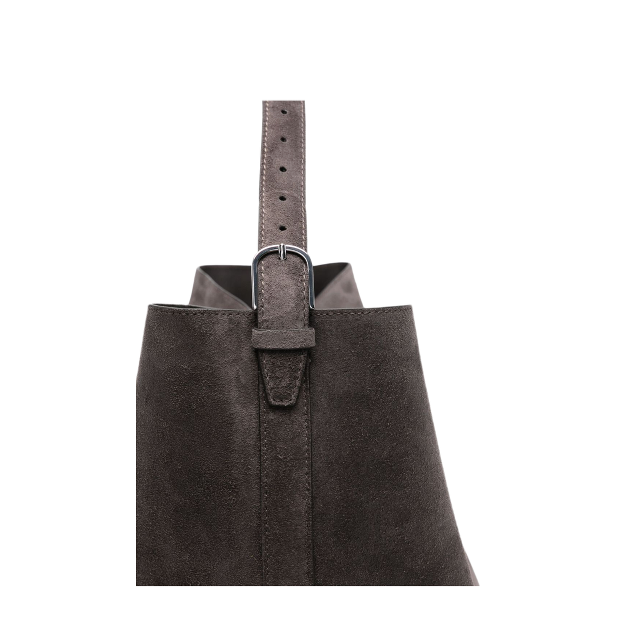 Suede Leather Tote - Grey - Image 2