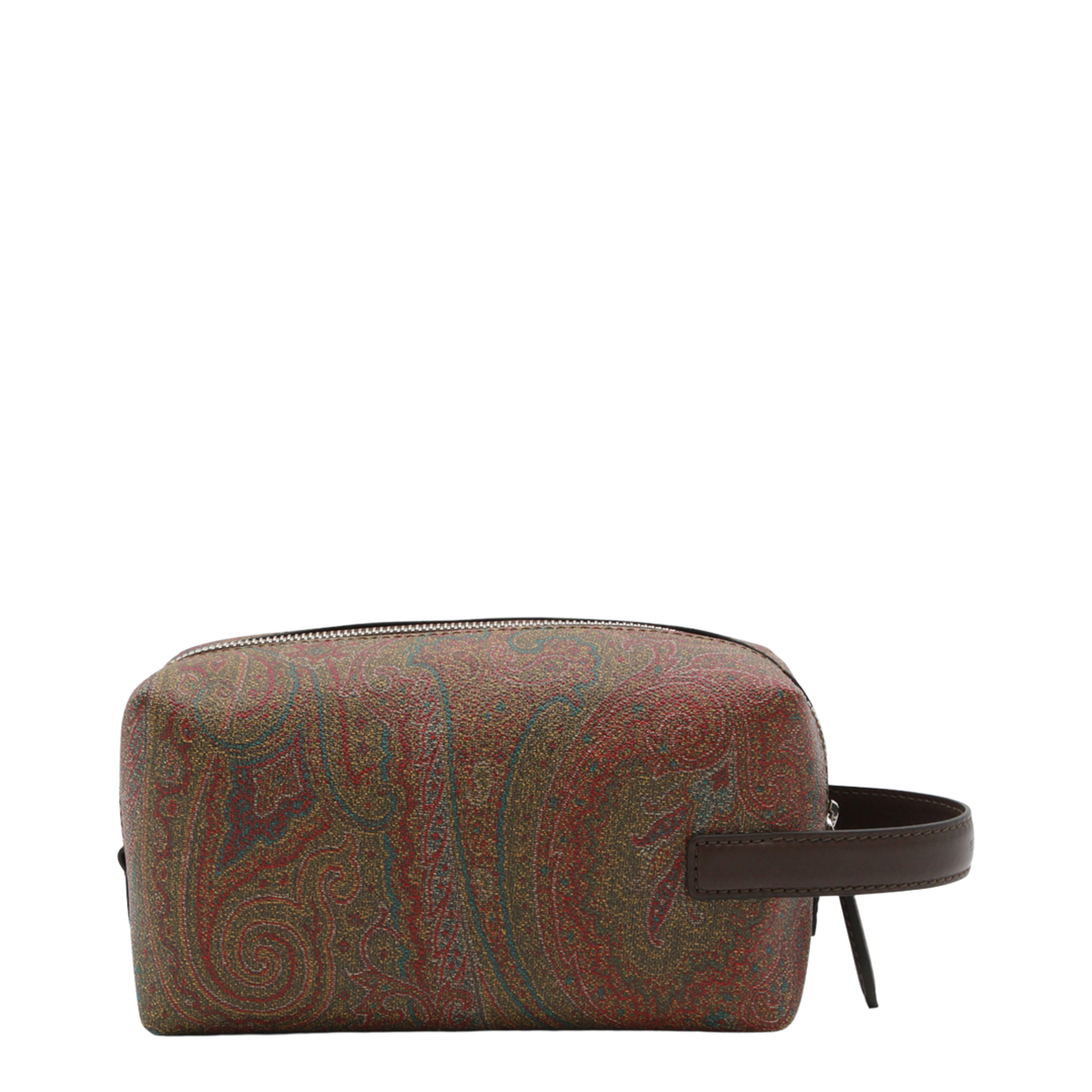Arnica Small Coated Paisley Jacquard Pouch - Brown - Image 3
