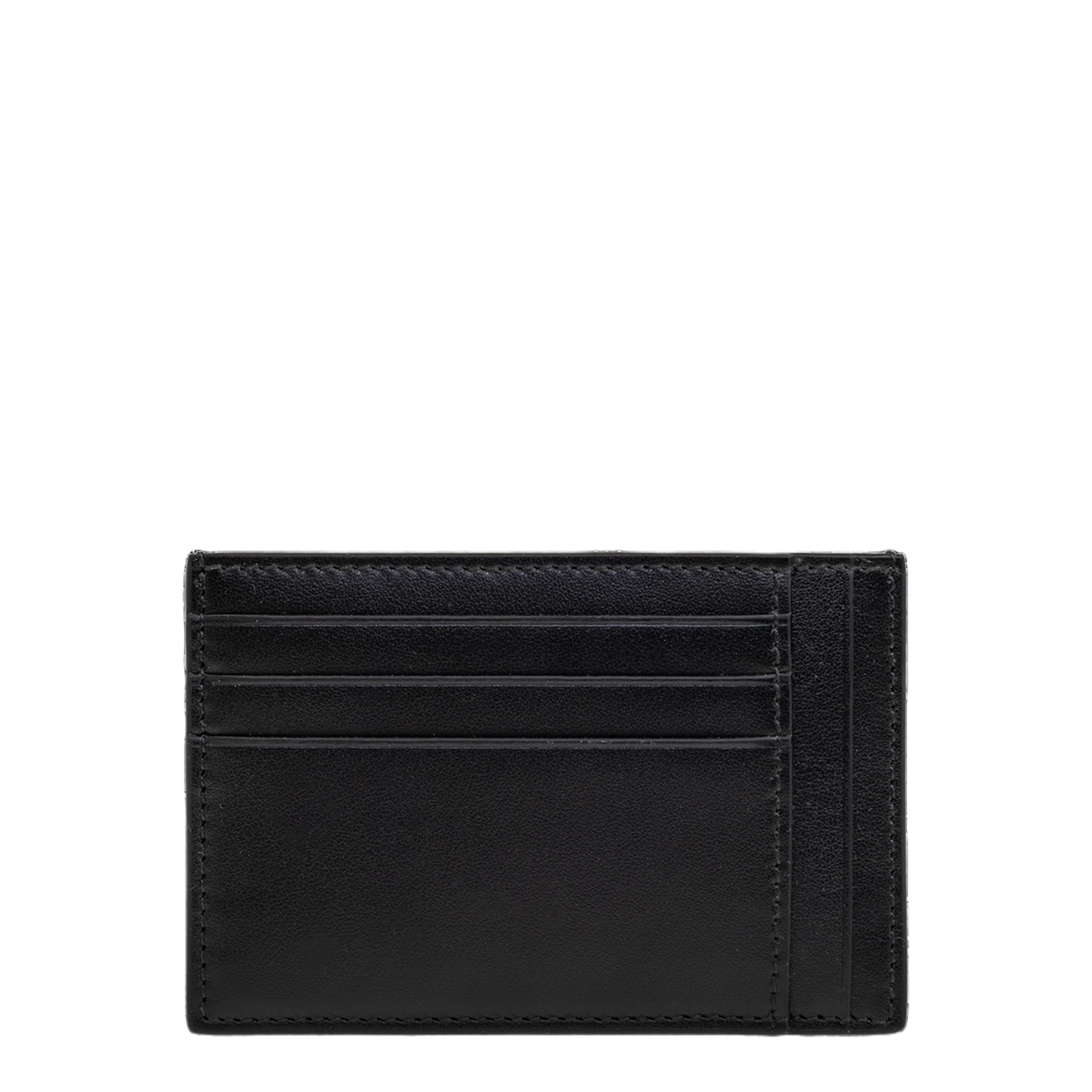 Maxi Grainy Leather Card Case - Dark Grey and Black - Image 2