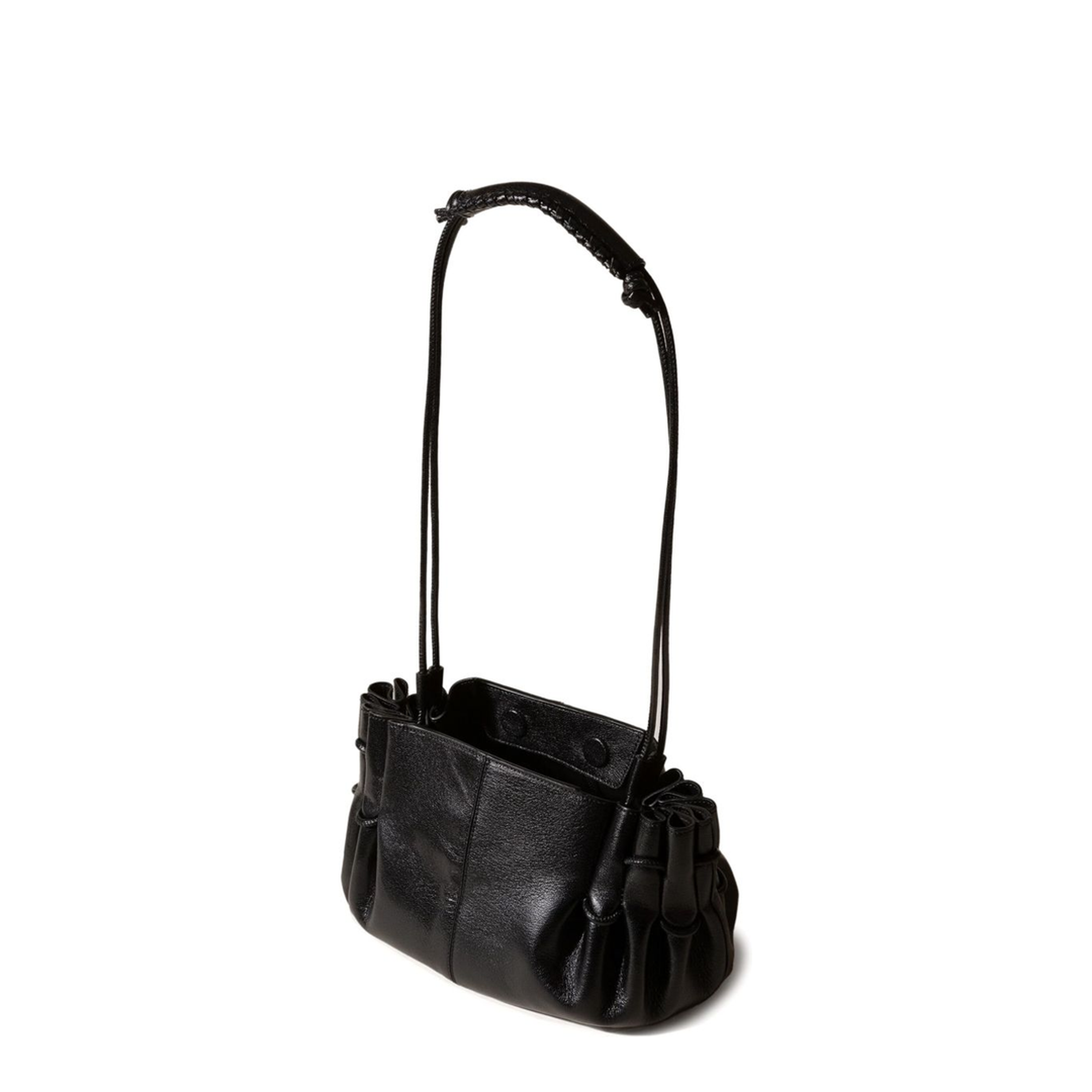 Mini Sheepskin Shoulder Bag - Black - Image 2
