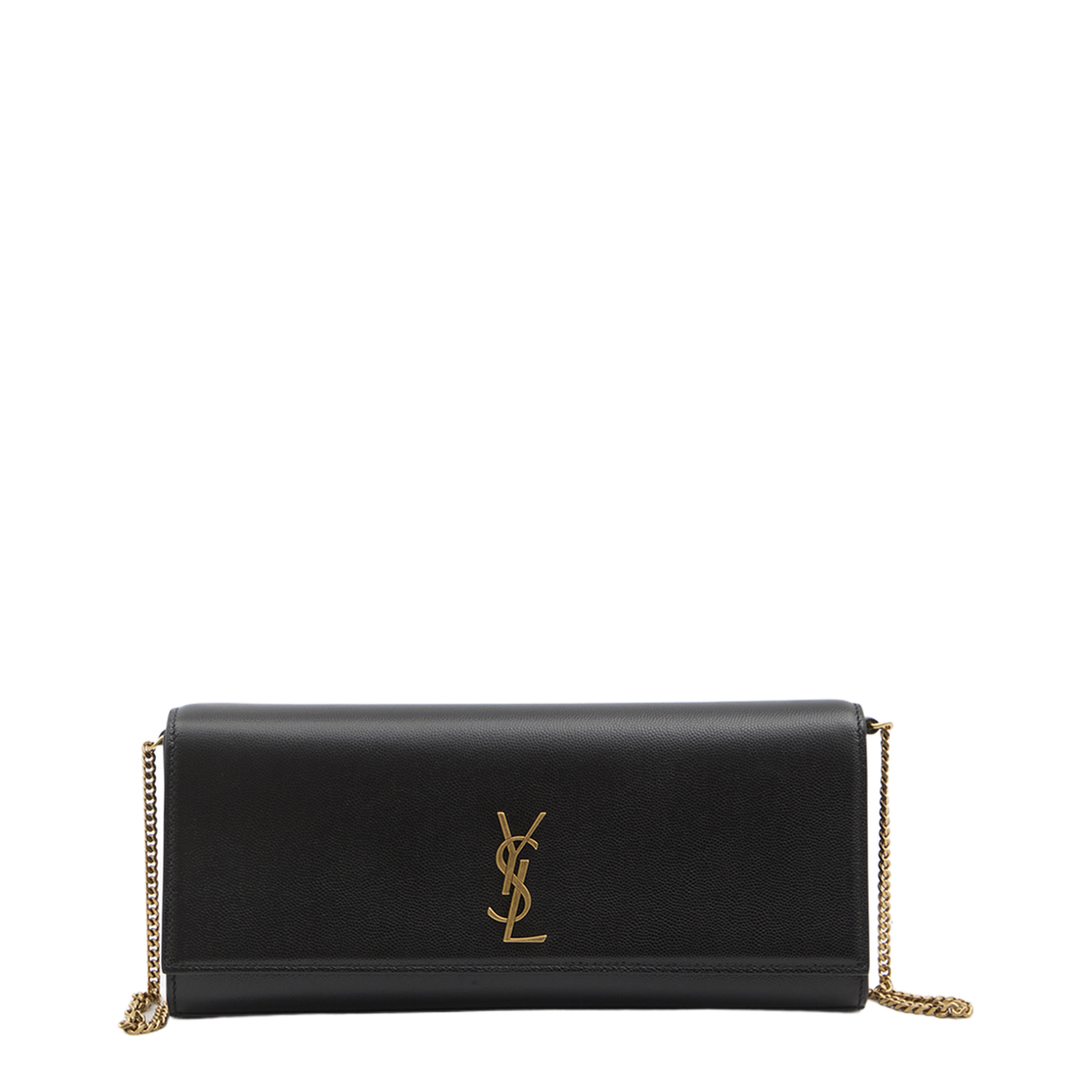 Kate Grain de Poudre Leather Clutch - Black - Image 1