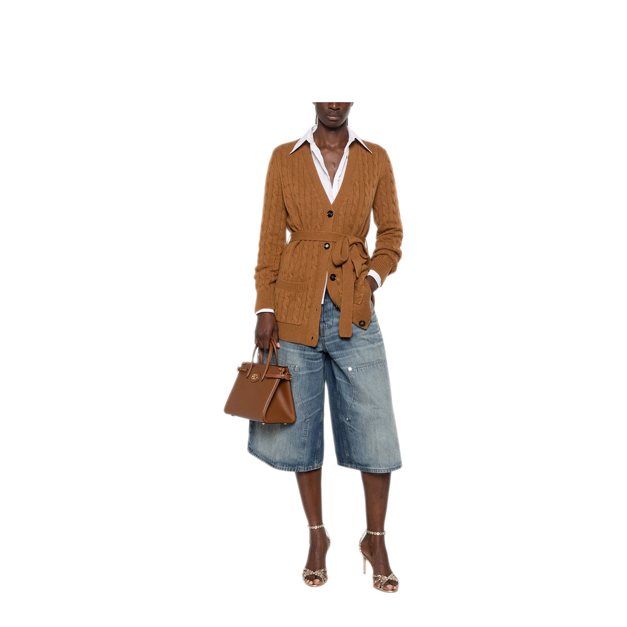 Cable-Knit Belted Cashmere Cardigan - Image 2