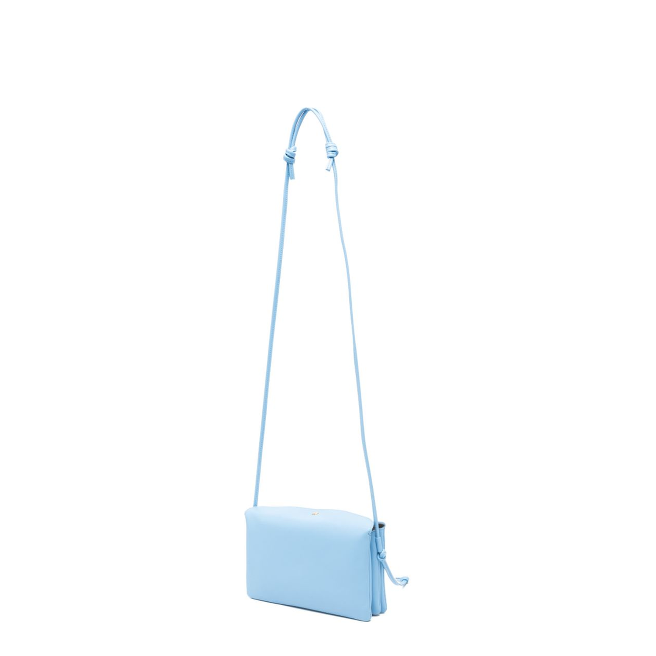Trio Flap Mini Lambskin Crossbody Bag - Teal Blue - Image 5