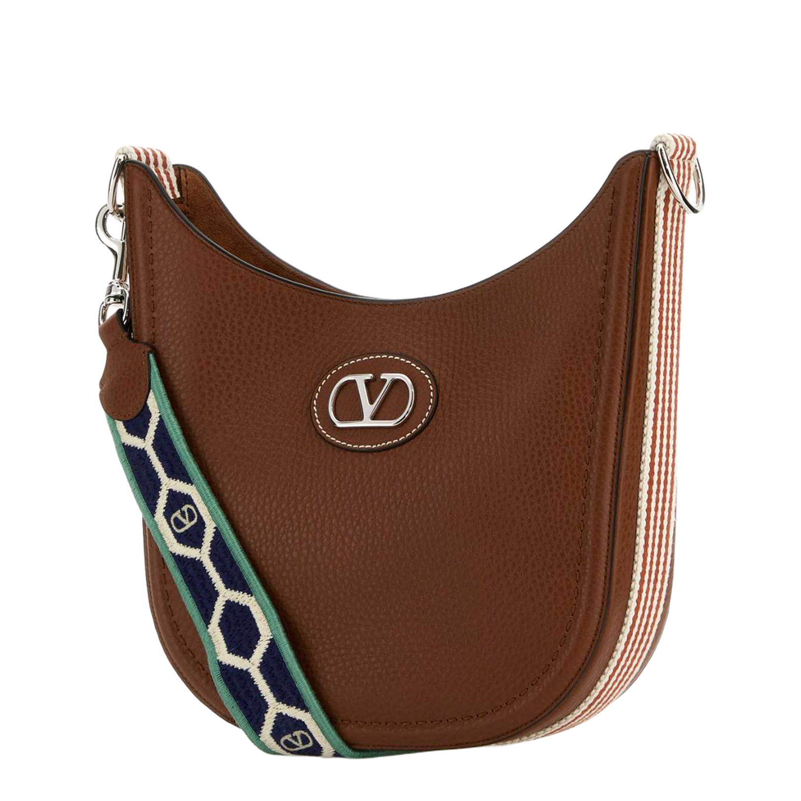 VLogo Signature Calfskin Shoulder Bag - Ivory Navy - Image 2