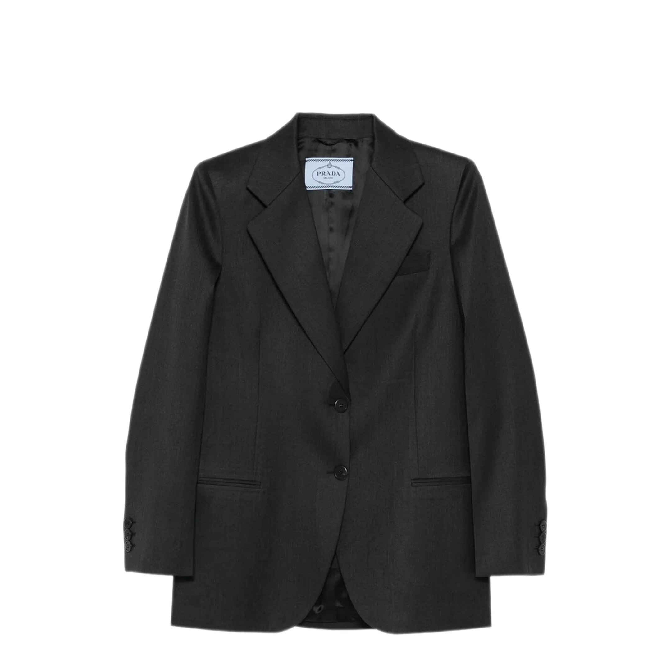 Notched-Lapels Wool Blazer - Image 1