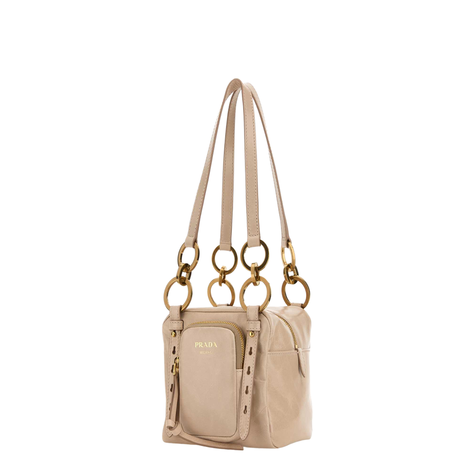 Dangle Mini Calf Leather Top-Handle Bag - Cipria - Image 2