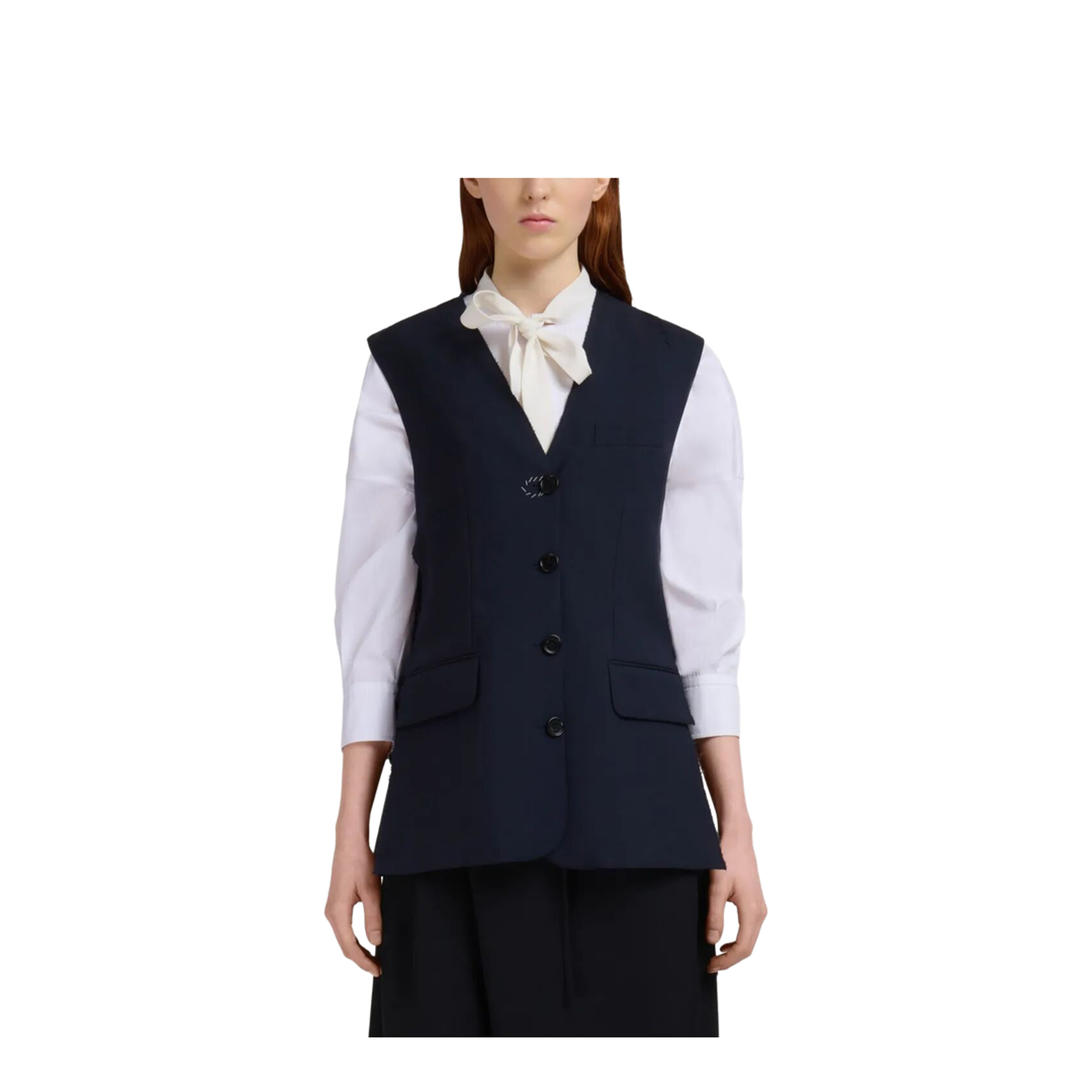 Wool Waistcoat with Side Slits - Image 2