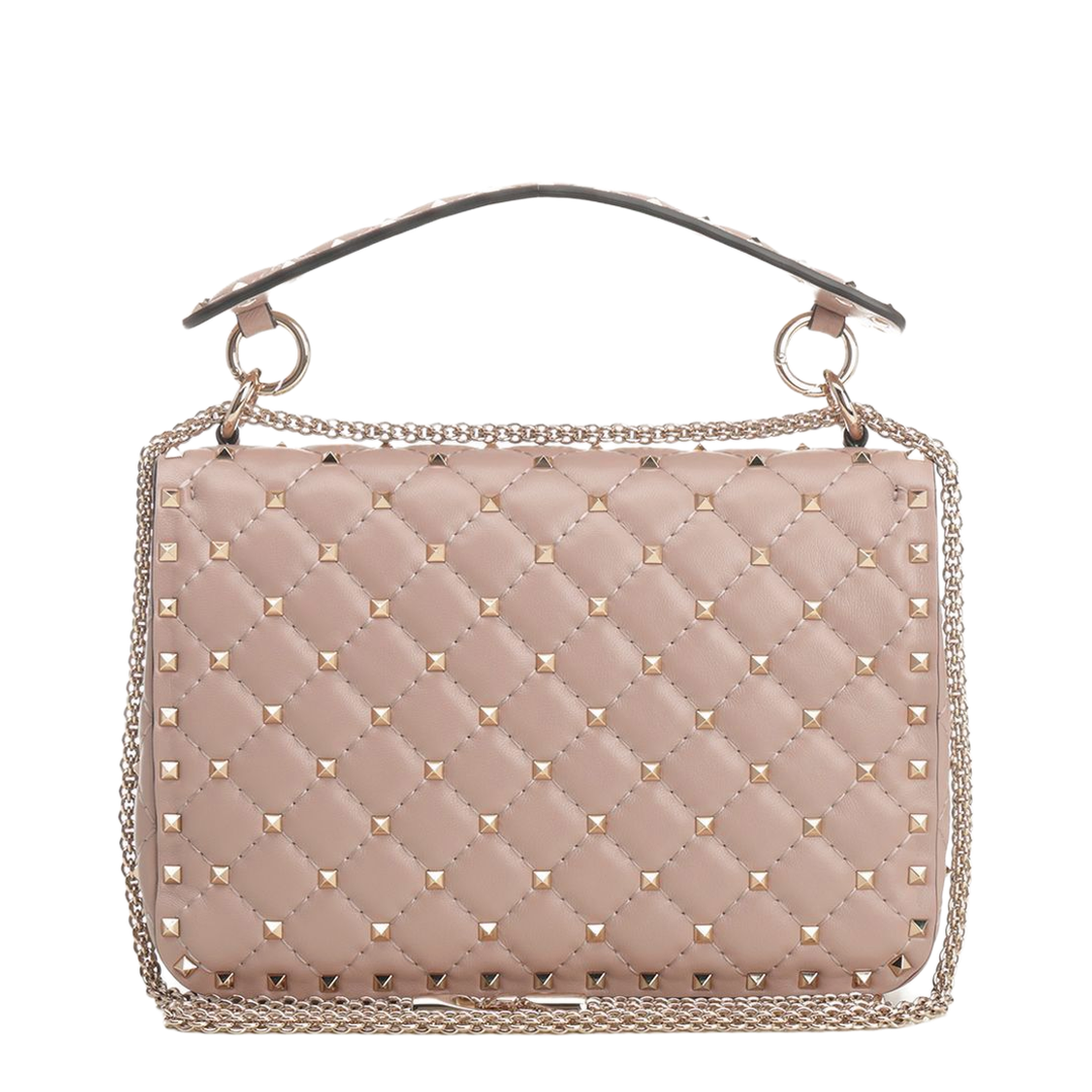 Rockstud Spike Medium Nappa Shoulder Bag - Powder Pink - Image 5