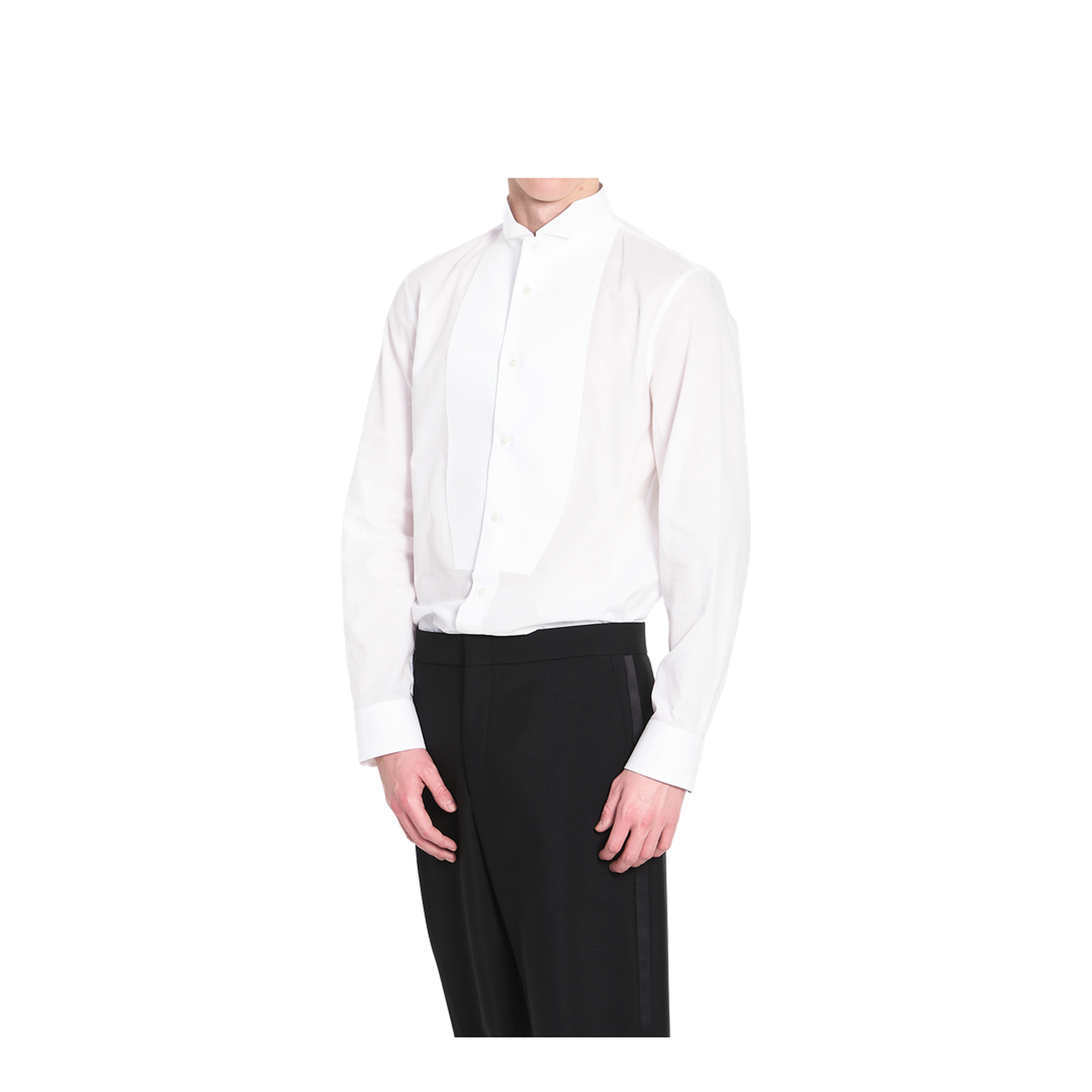 Light Chambray Cotton Shirt in White - Image 2