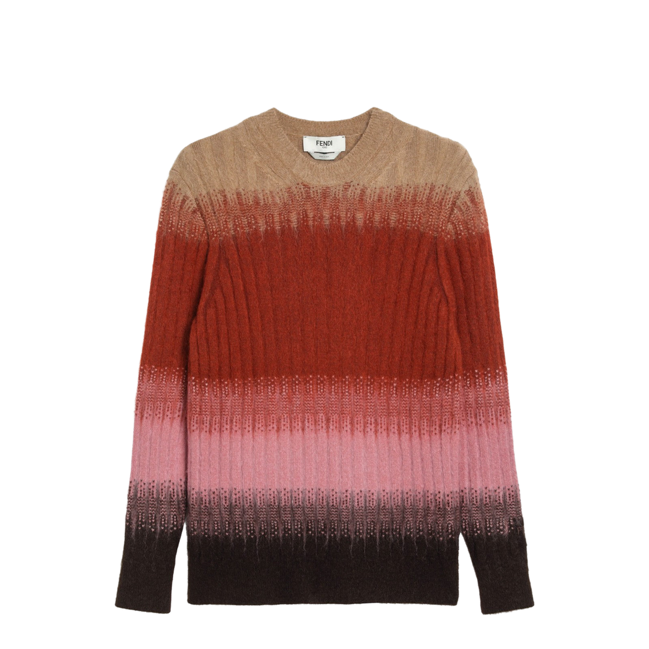 Ribbed Logo Embroidered Knit Sweater - Image 1