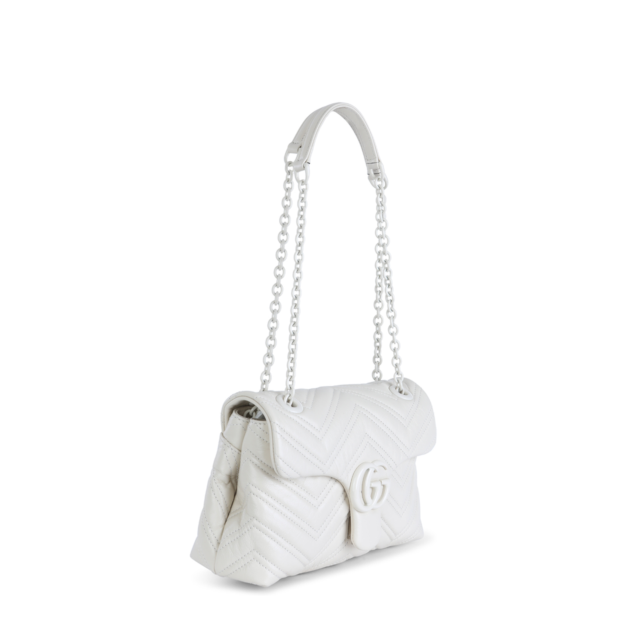 GG Marmont Small Matelassé Chevron Leather Shoulder Bag - Ivory - Image 2