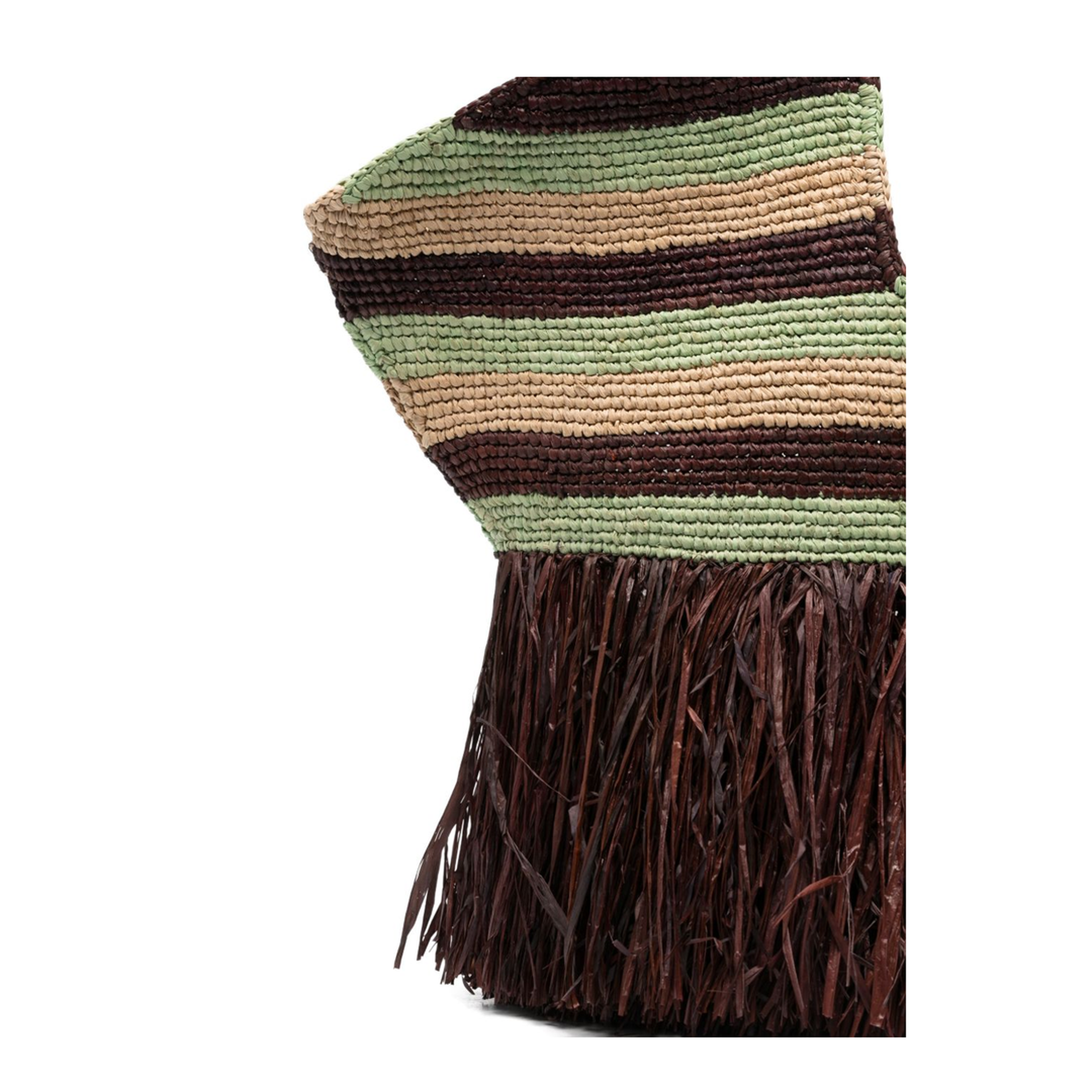 Goldentime Large Raffia Tote - Burgundy Stripe - Image 3