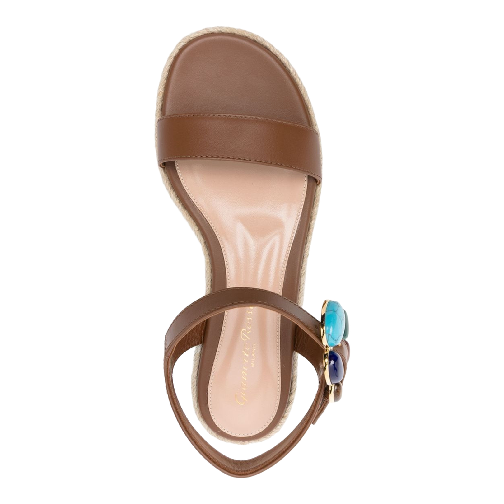 Leather Brown Platform Sandals - Image 4