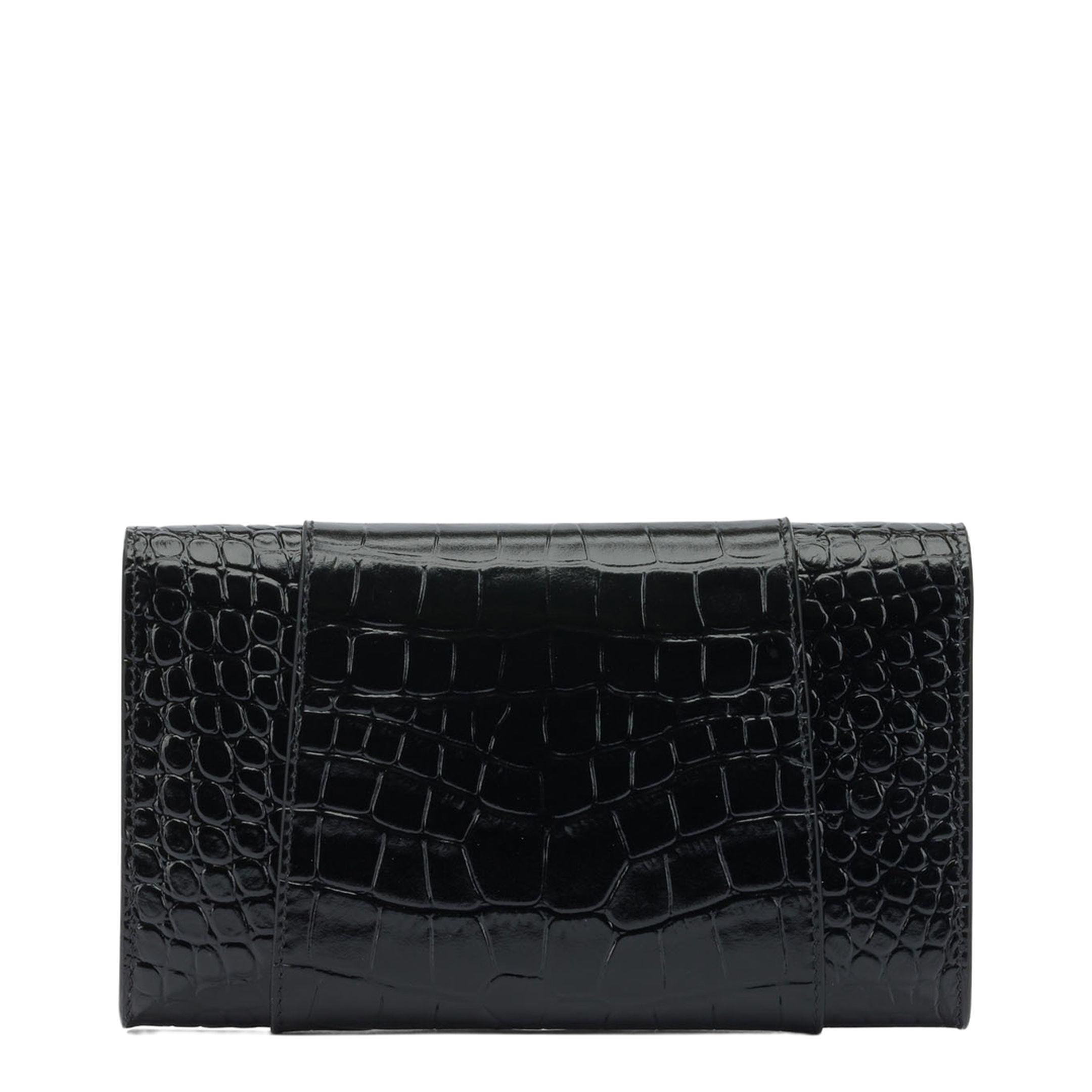 Hourglass Wallet on Chain Calf Leather - Black - Image 3