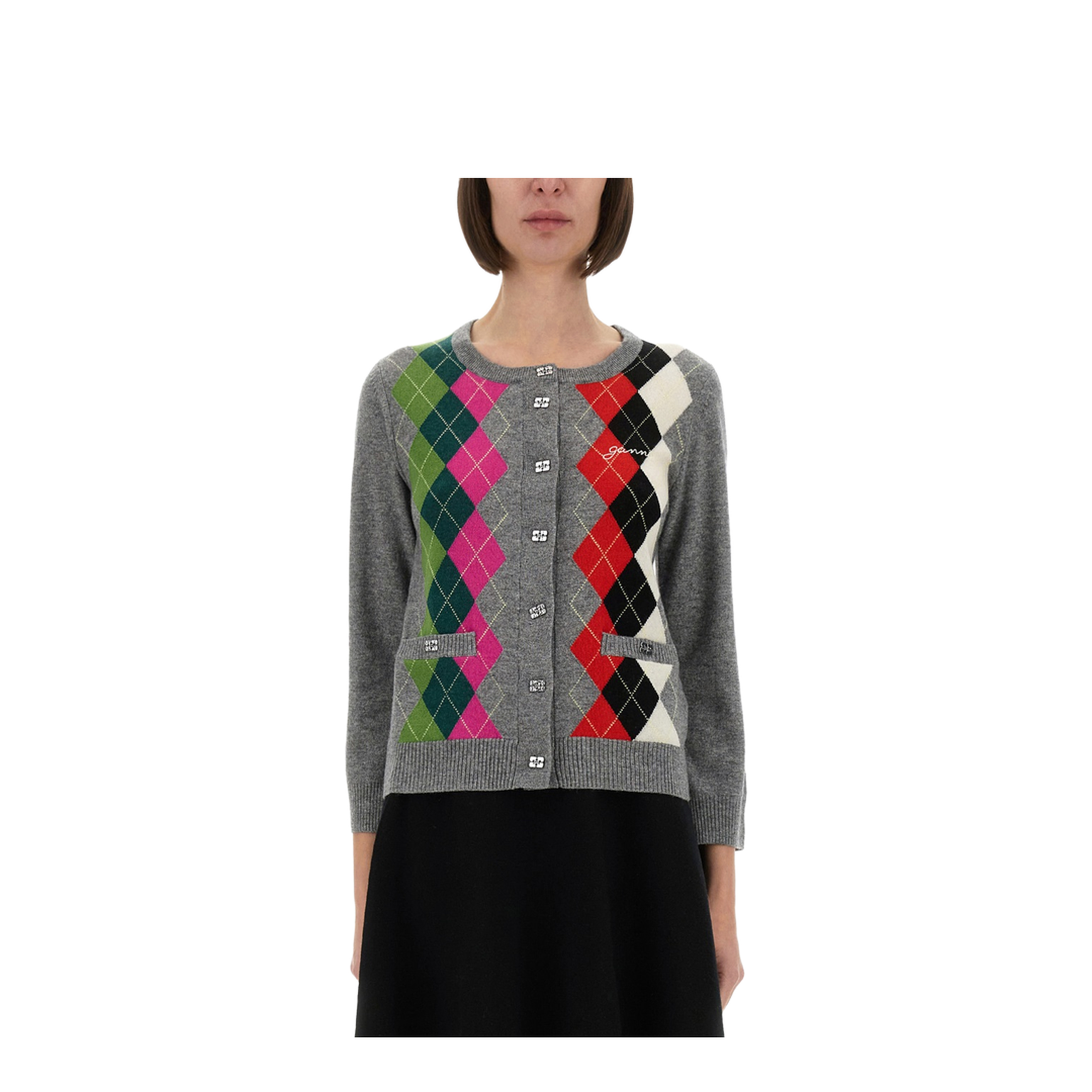 Jacquard Cashmere Cardigan - Image 1