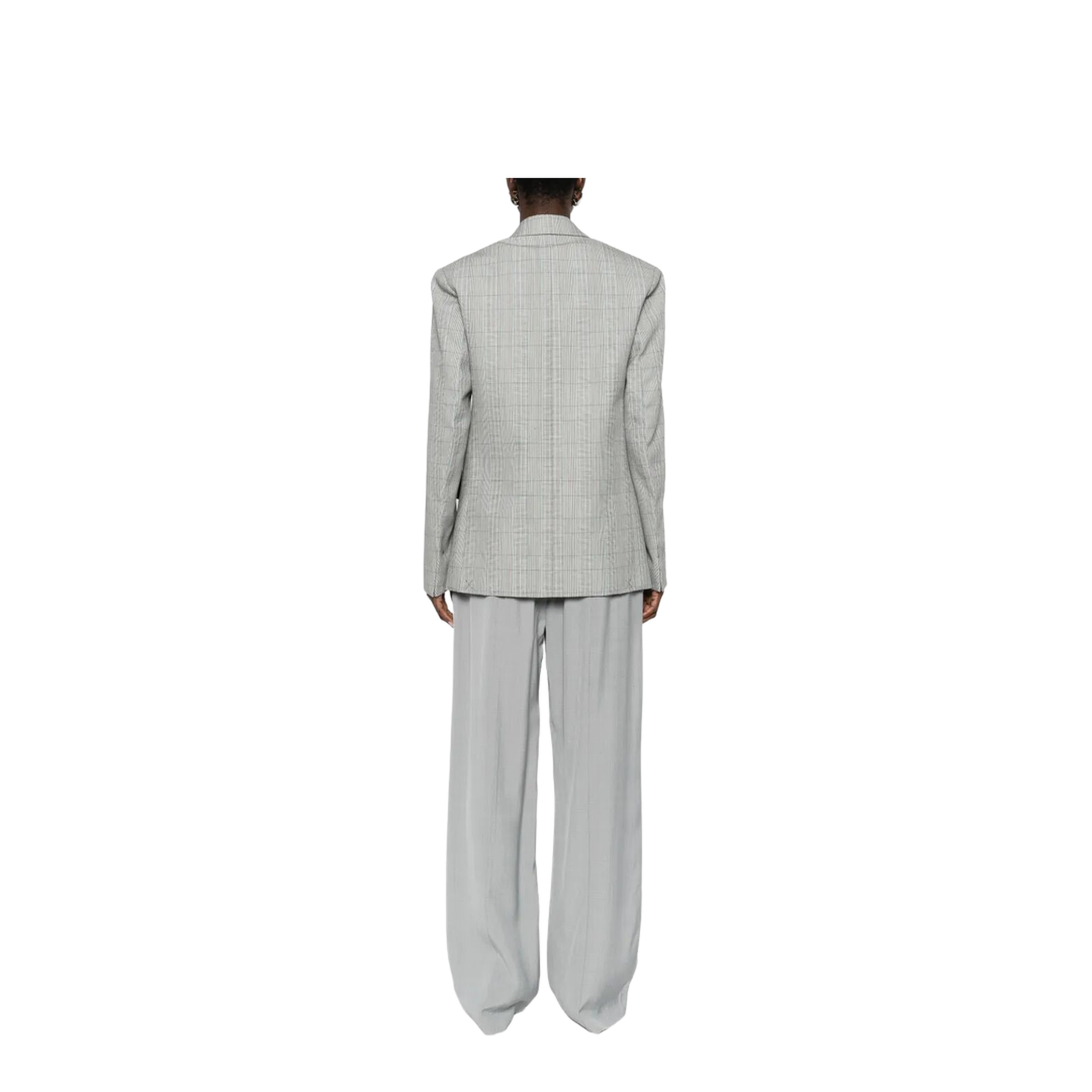 Check Wool Double-Breasted Tailored Jacket - Image 3