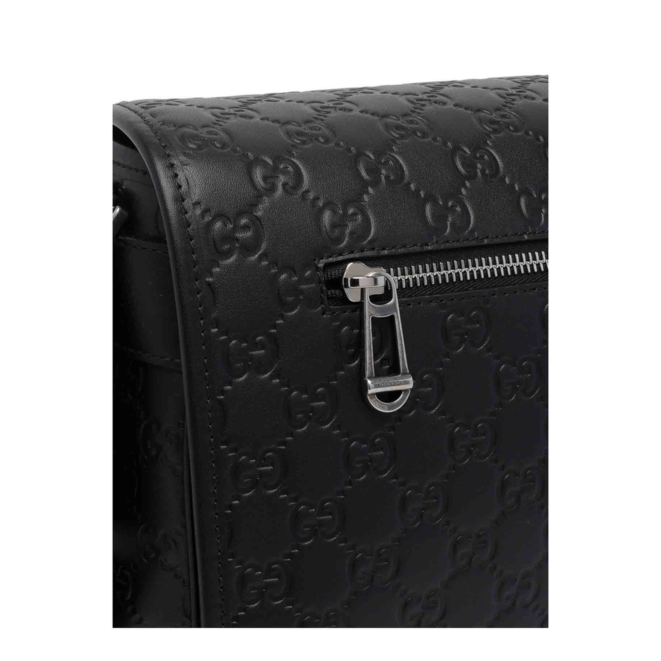 GG Emblem Medium Smooth Leather Crossbody - Black - Image 4