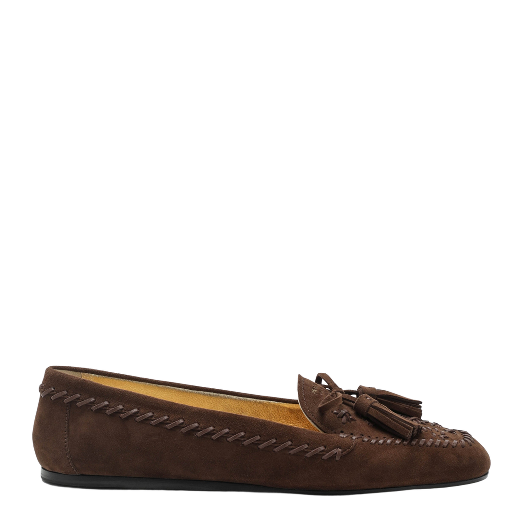 Suede Moccasin Cacao With Embroidery And Tassels - Image 1