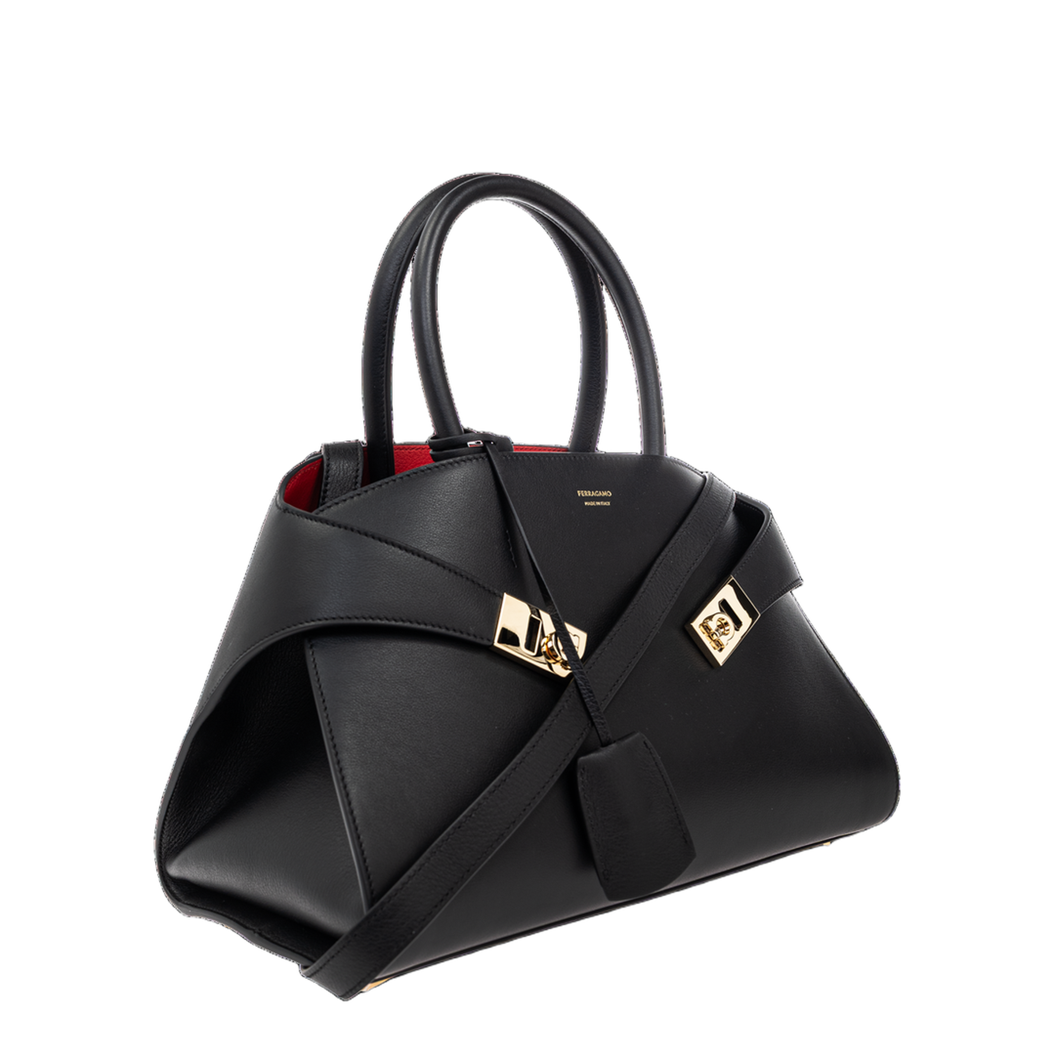 Hug Small Calfskin Handbag - Black - Image 4