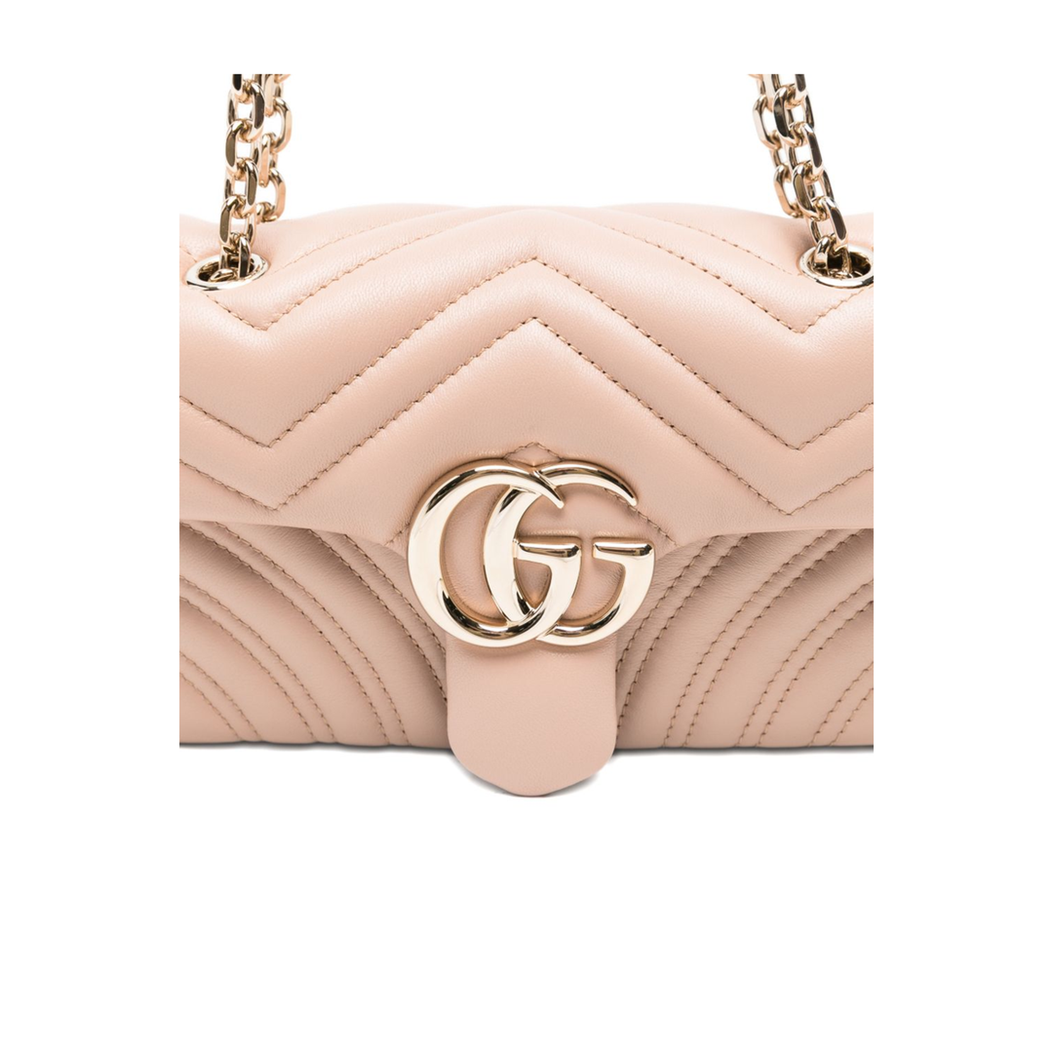 GG Marmont Small Chevron Quilted Nappa Leather Shoulder Bag - Pink Beige - Image 2