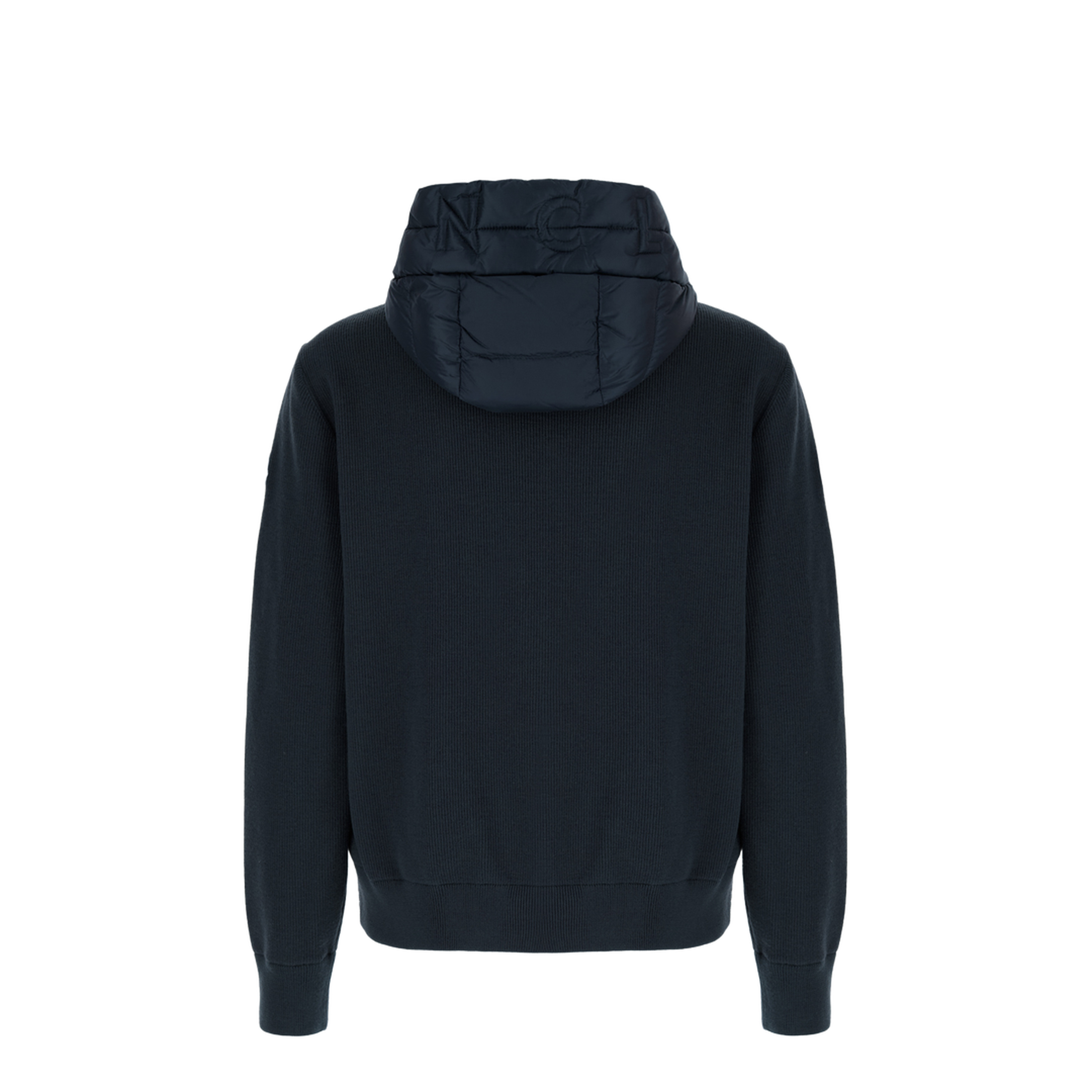 Regular Fit Down Padded Virgin Wool Zip Cardigan - Image 4