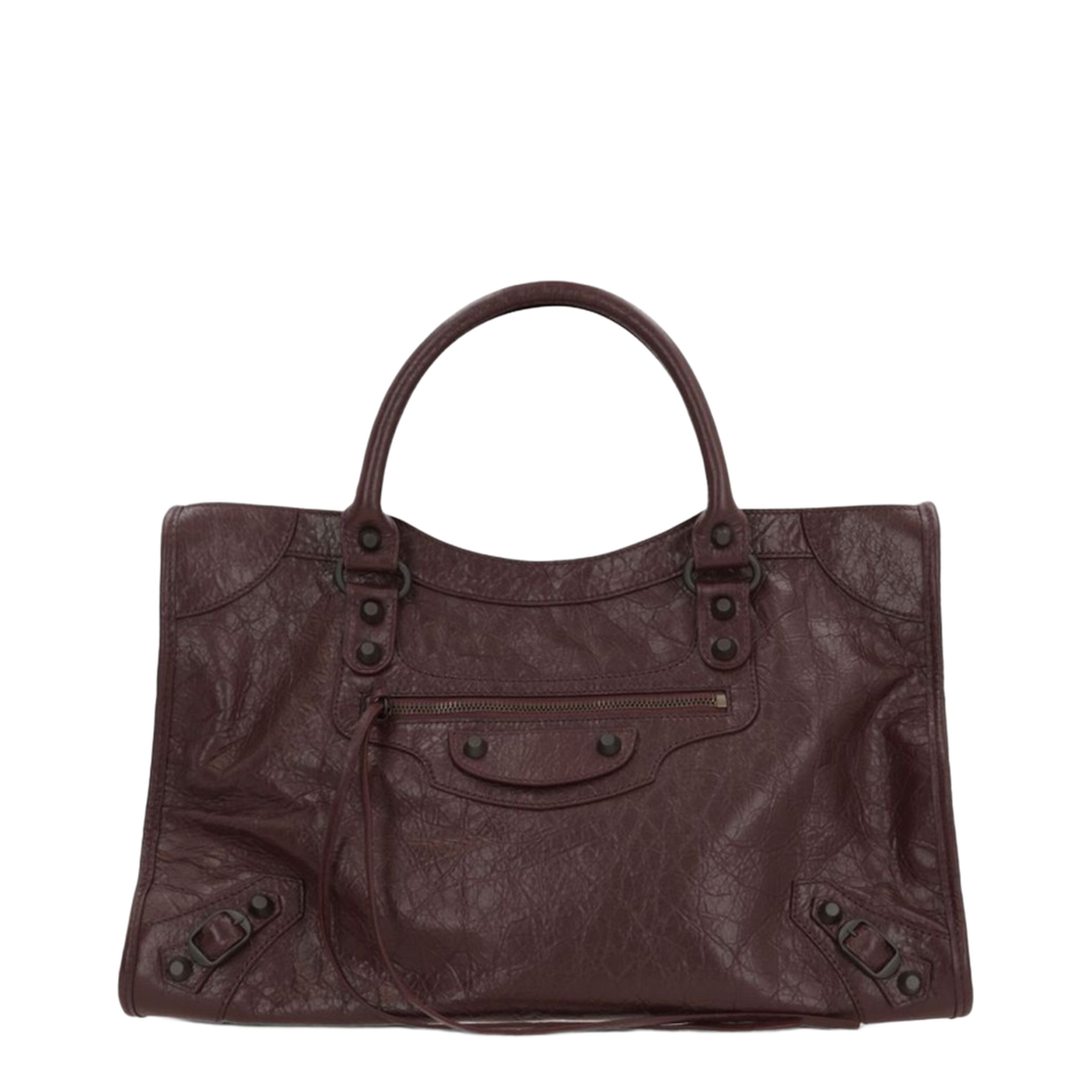 Le City Medium Arena Storico Lambskin Shoulder Bag - Dark Burgundy - Image 1