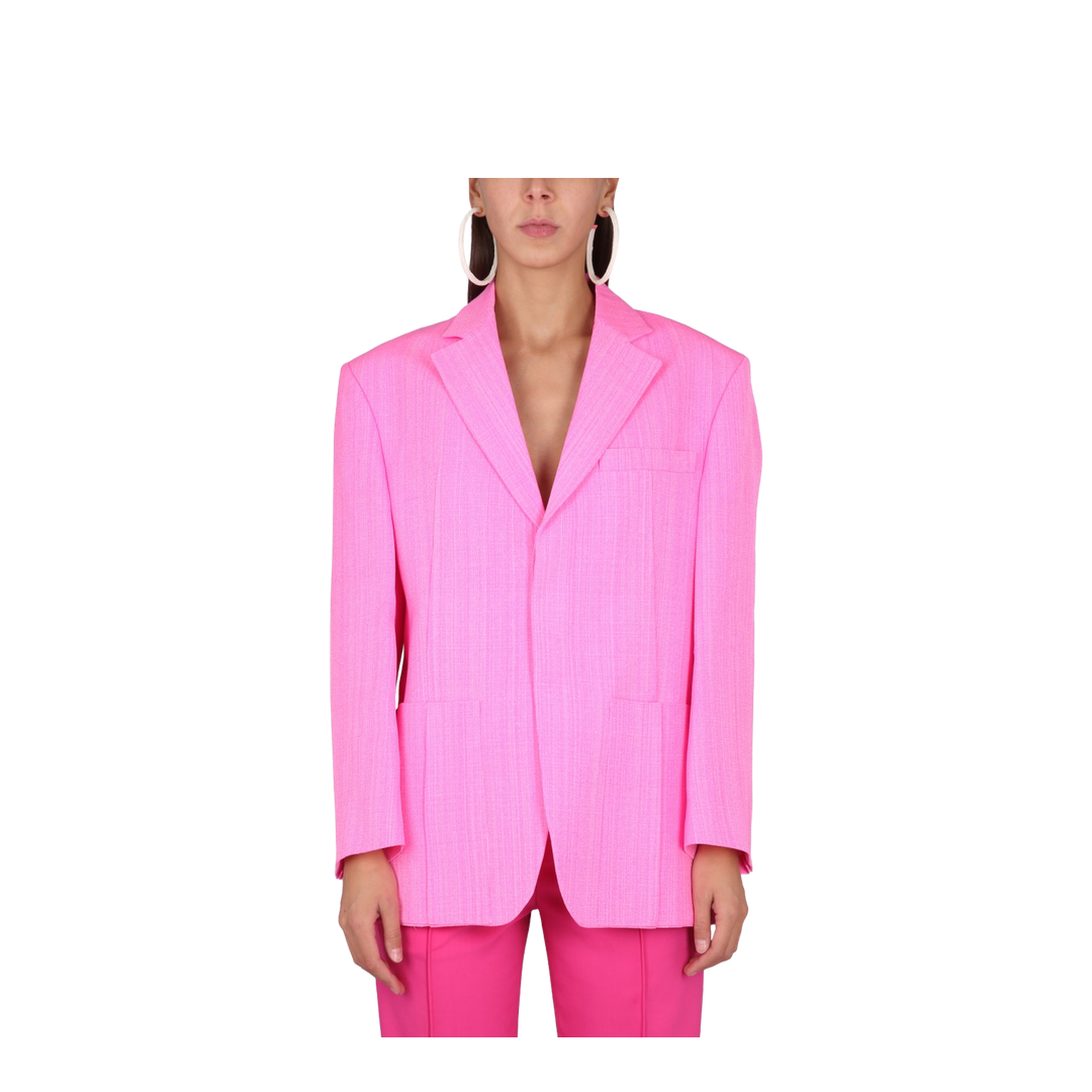 Blazer With Notched Lapel - Pink - Image 1