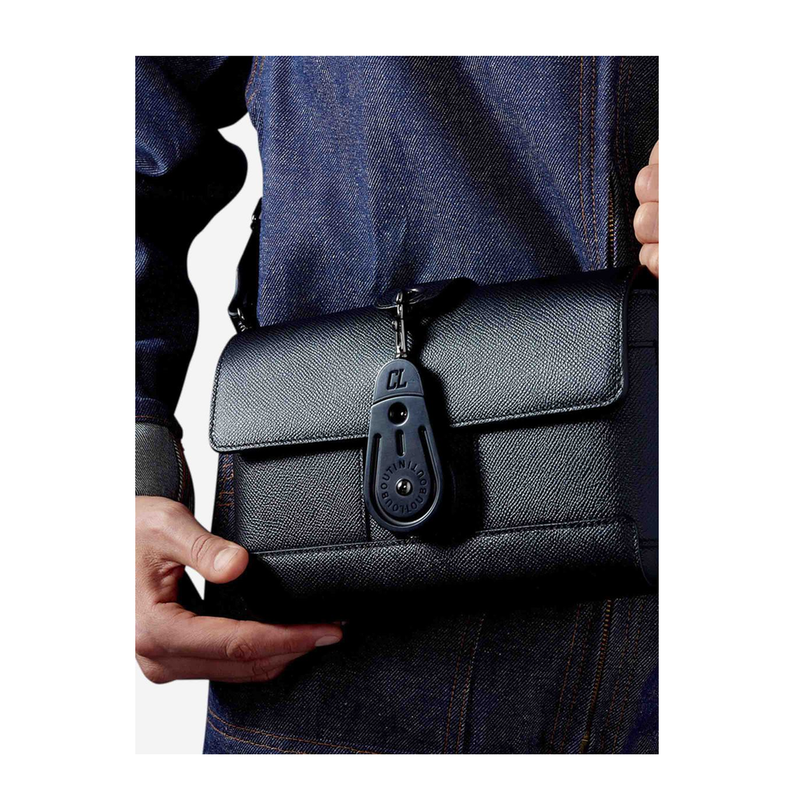 Groovy Foldover Crossbody Bag Leather Black - Image 2