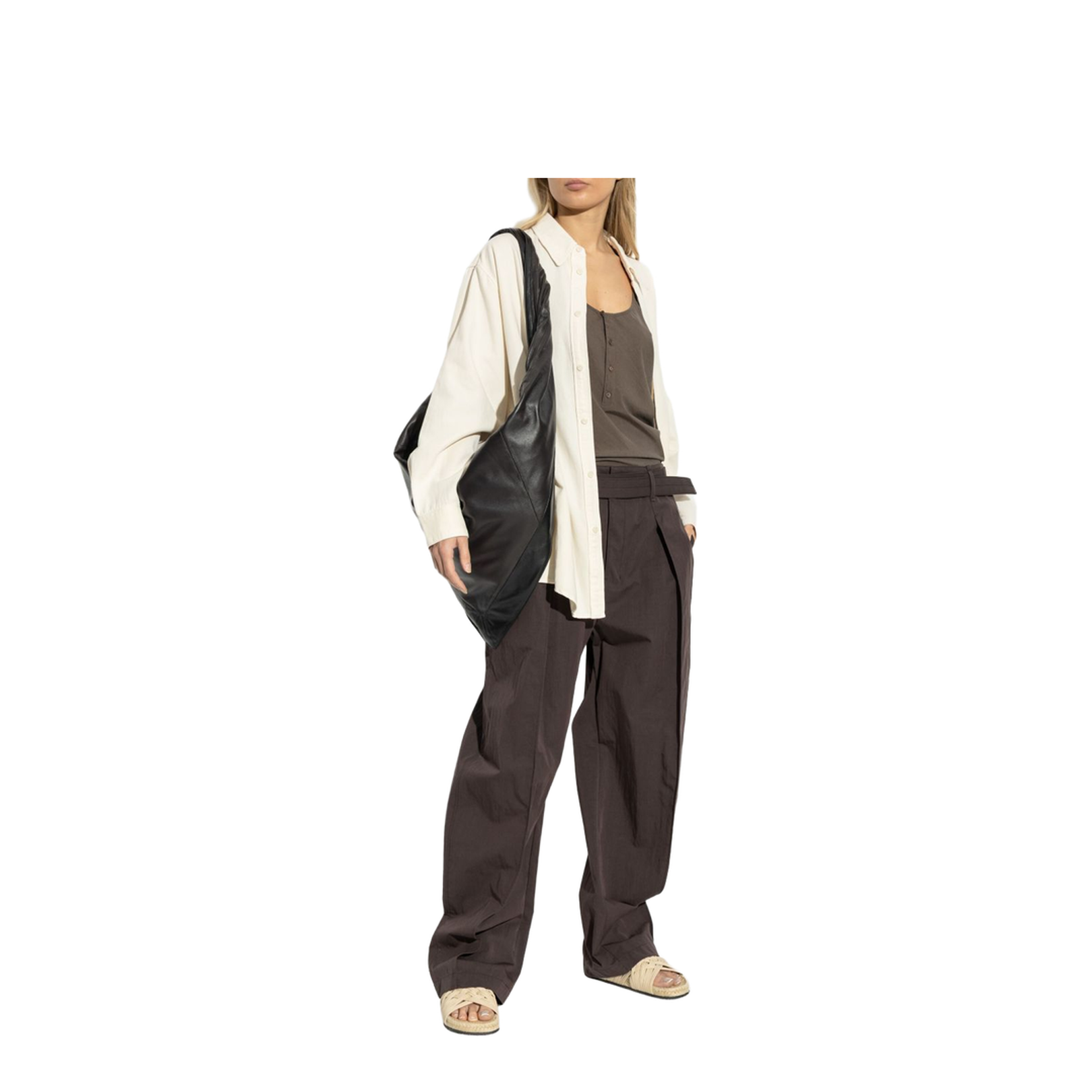 Light Beige Front Button Fastening Classic Collar Drop Shoulder Buttoned Cuffs - Image 5