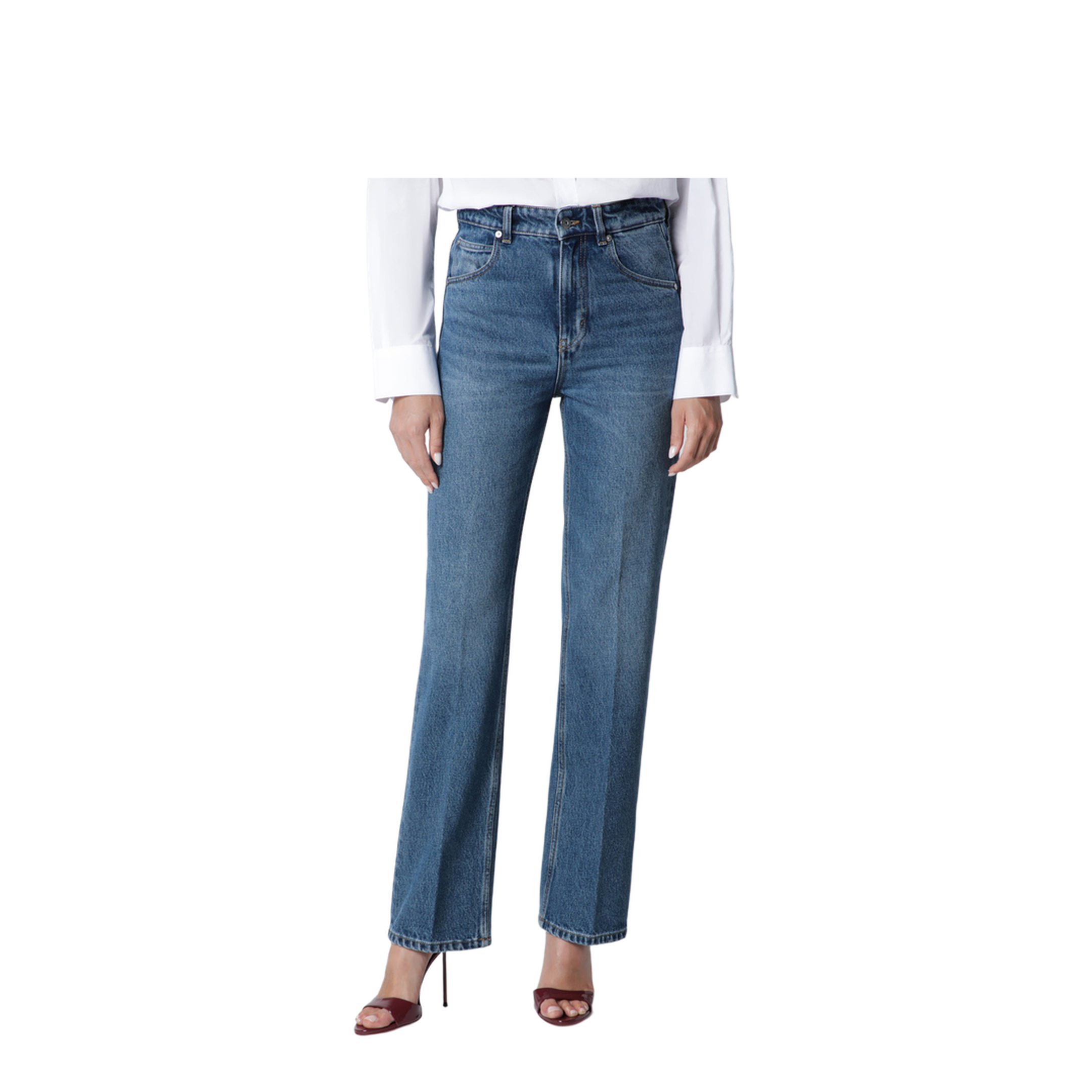 Julia Jeans in Blue Cotton Denim - Image 1