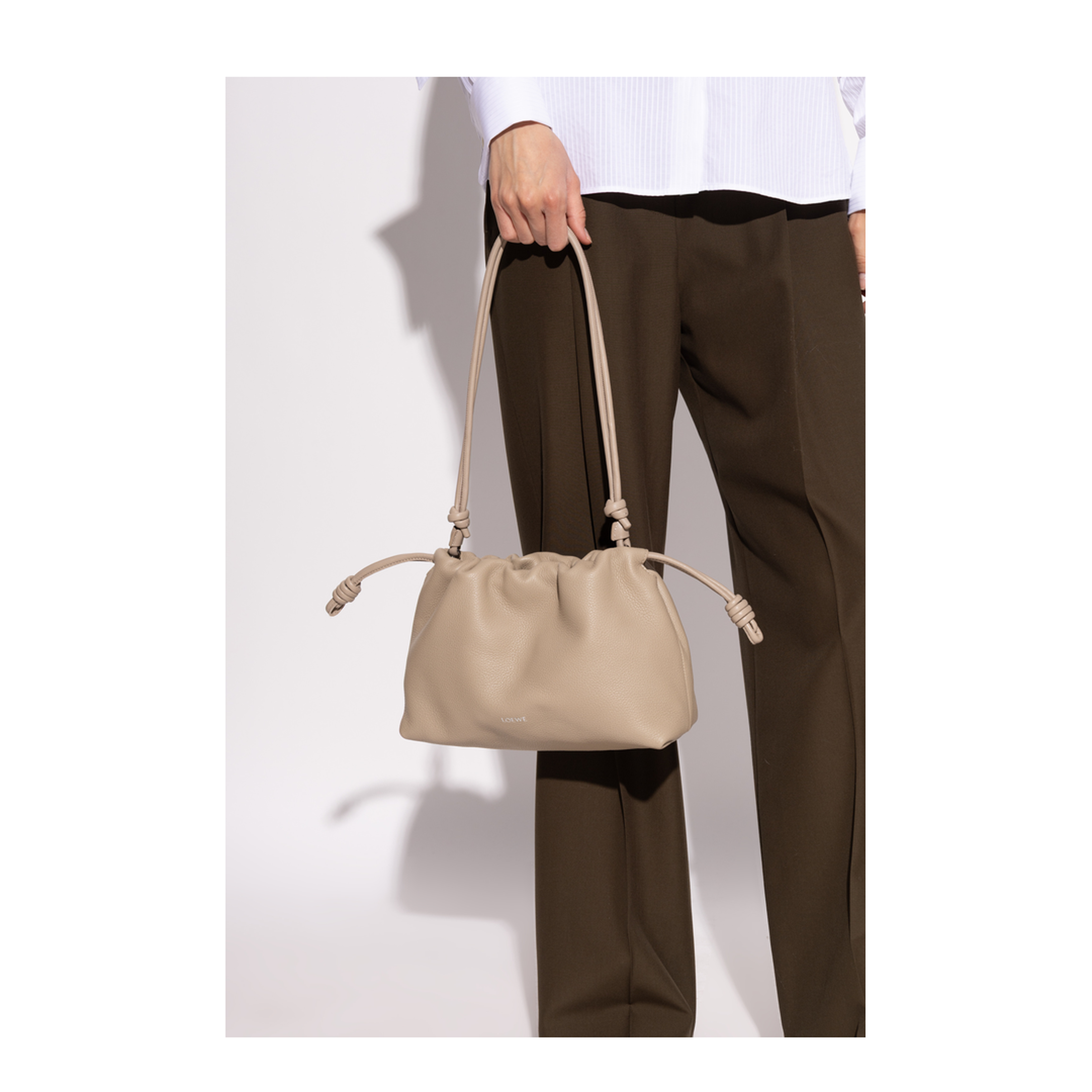 Flamenco Medium Calfskin Shoulder Bag - Clay - Image 2