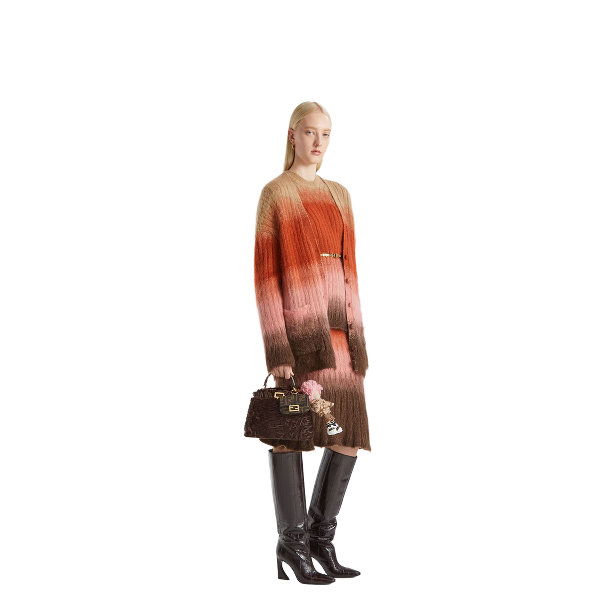 Gradient Mohair and Wool Oversized Cardigan - Image 2