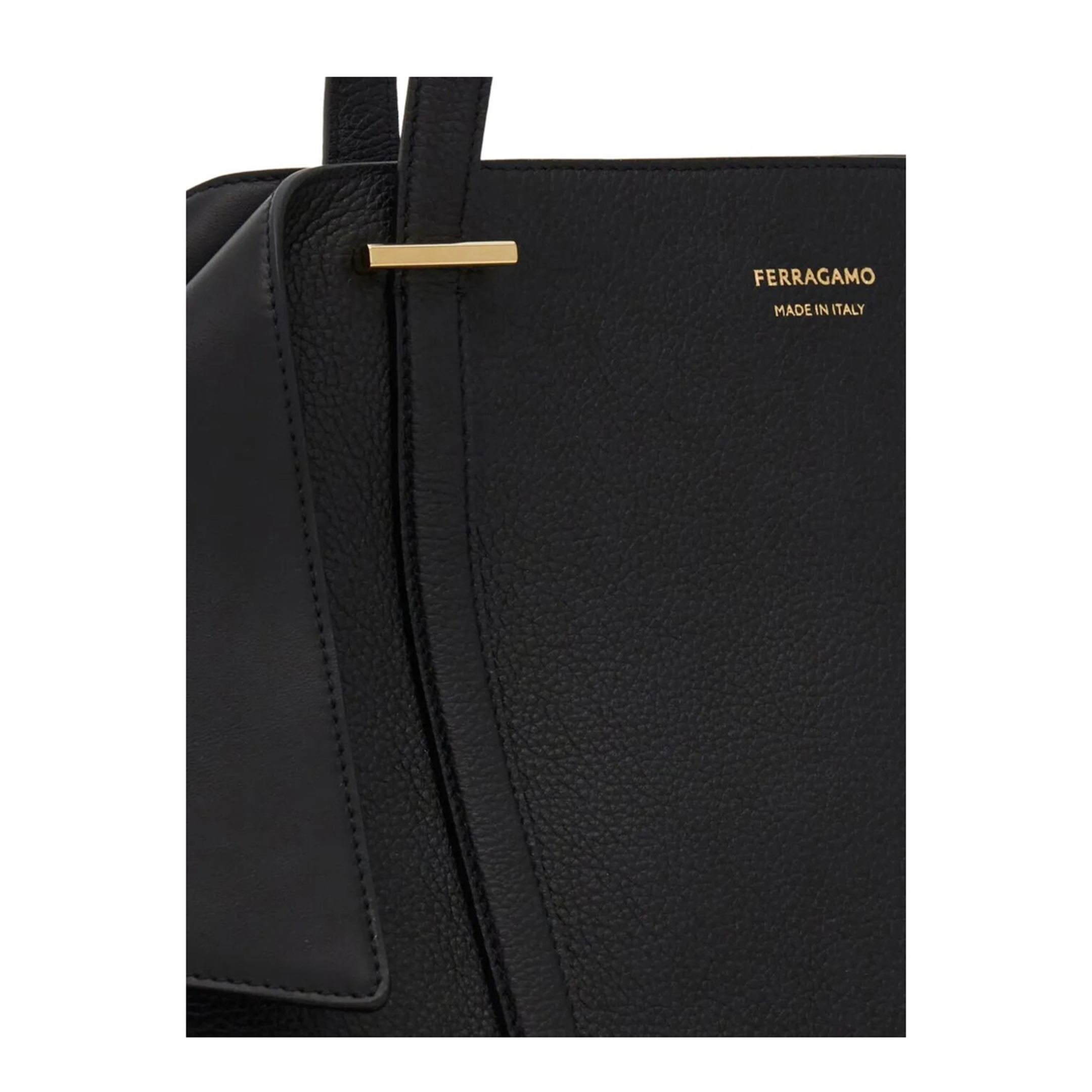 Folded Medium Calfskin Tote Bag - Black - Image 5