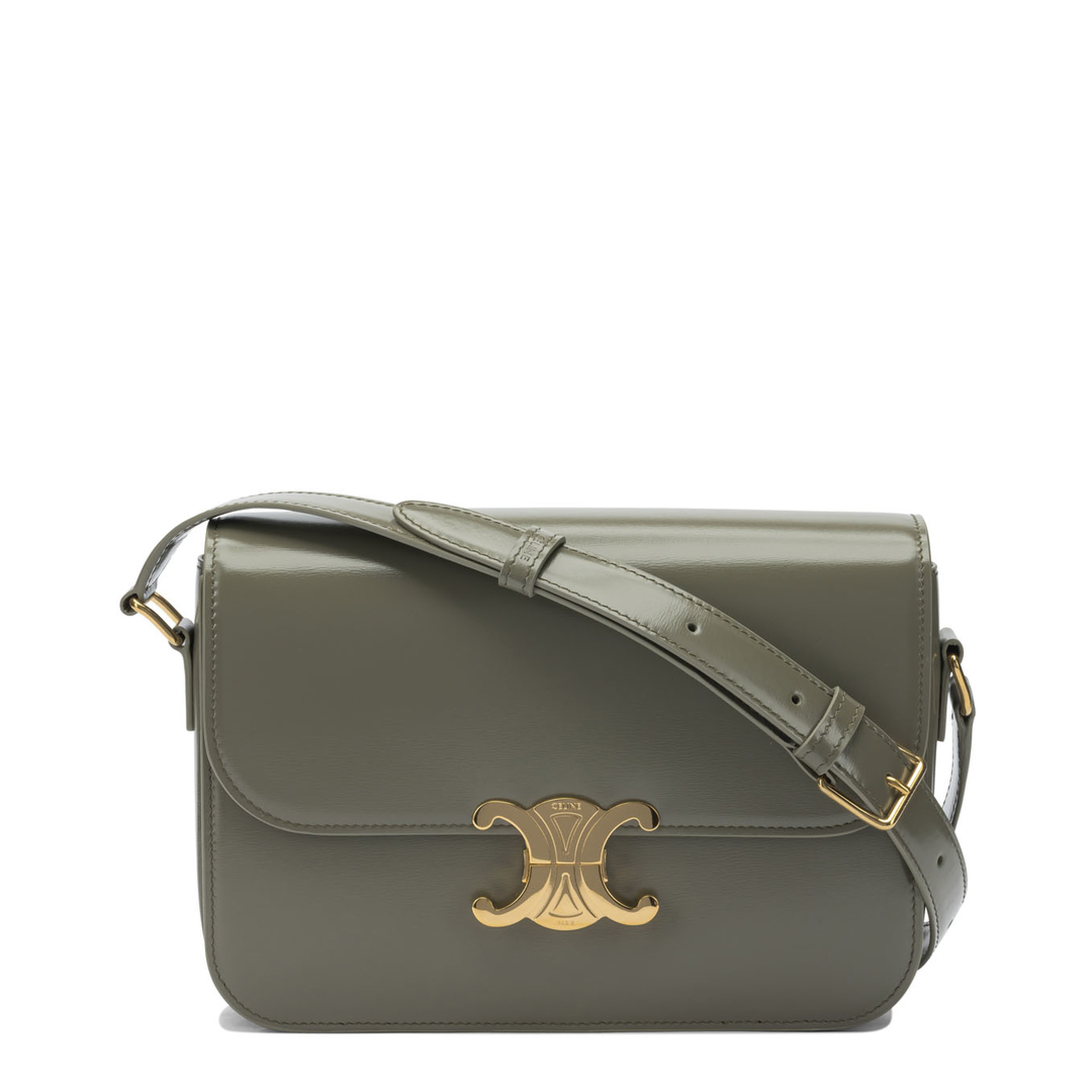 Triomphe Calfskin Crossbody Bag - Golden Khaki - Image 1