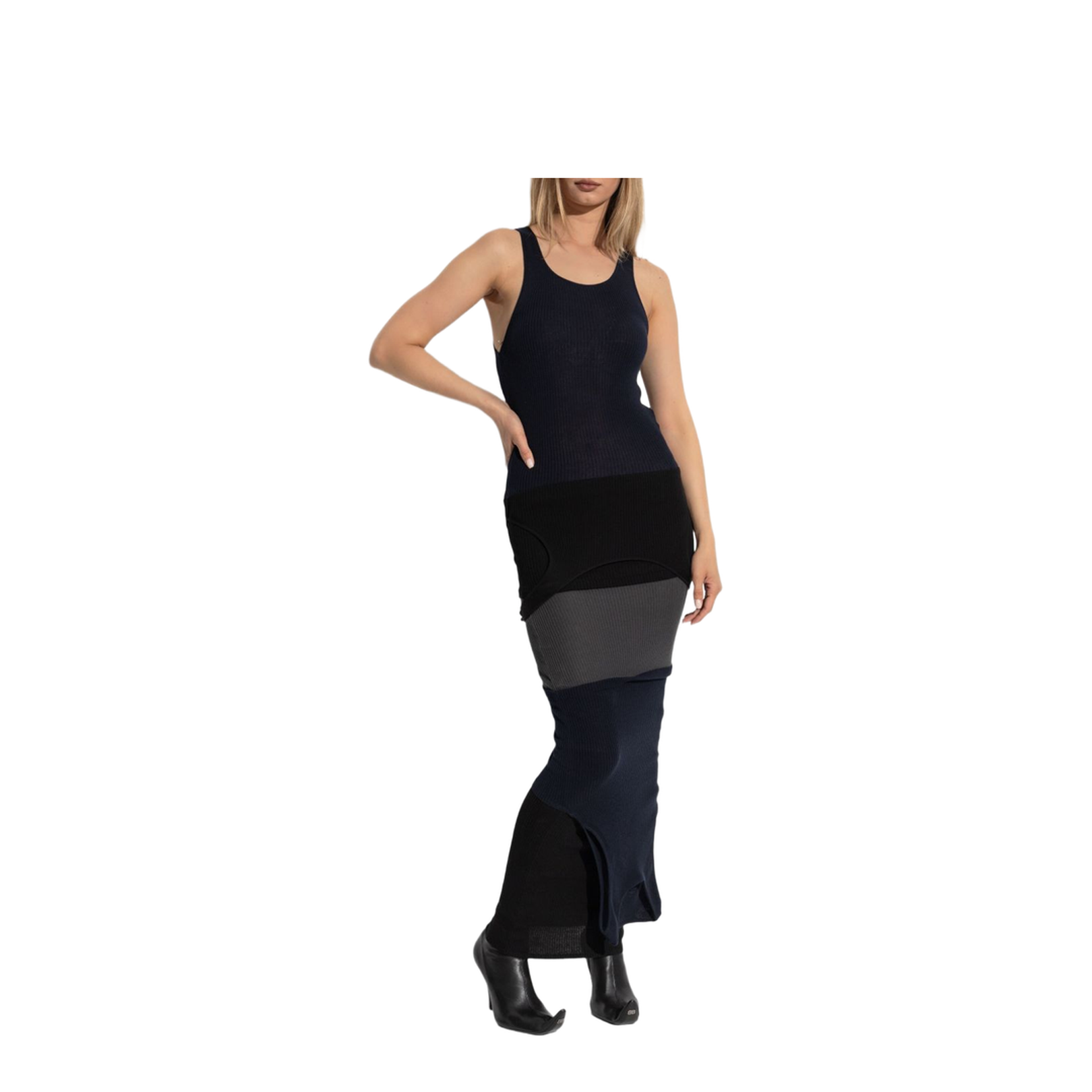 Upside Down Dress in Navy Blue/Gray - Image 4