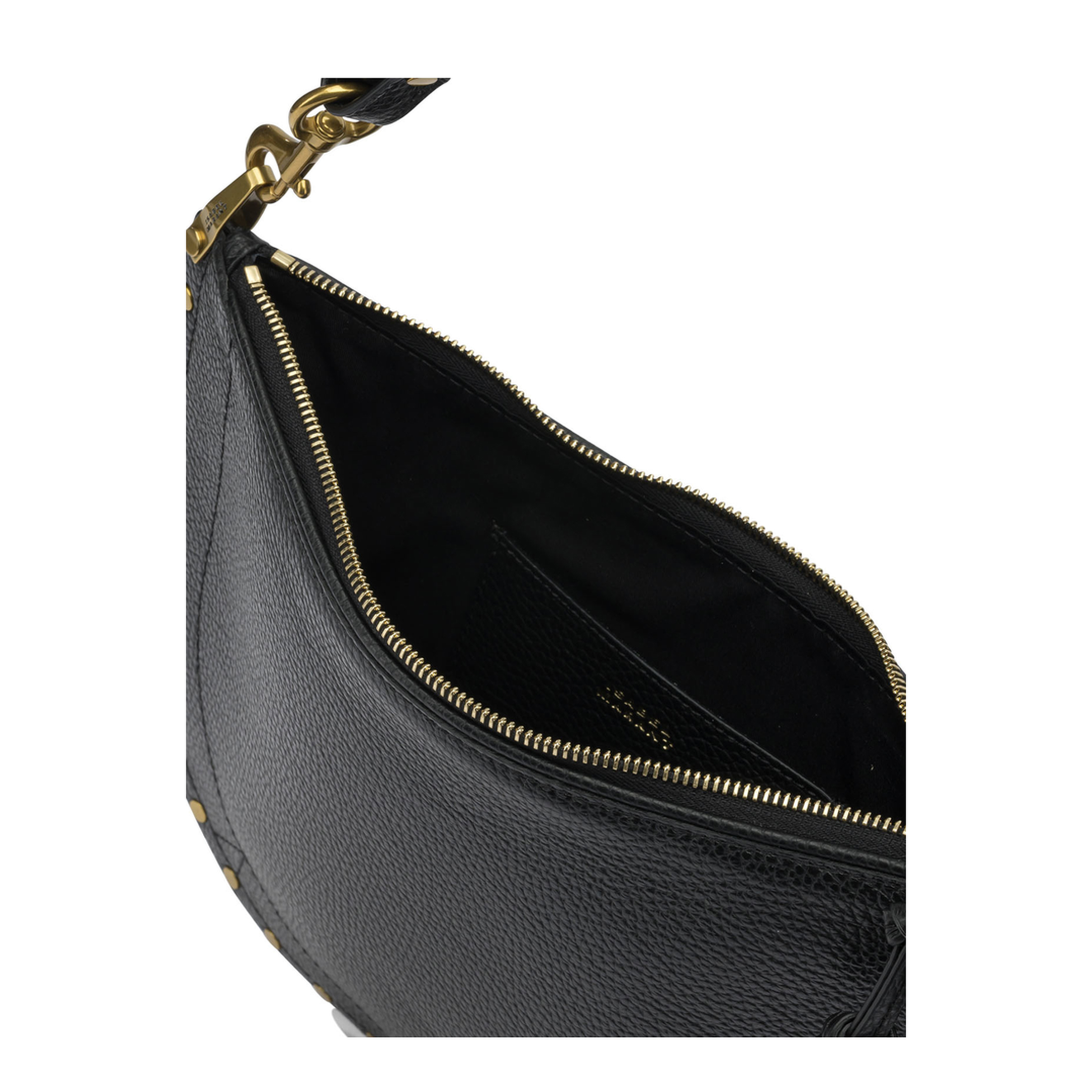 Oskan Soft Zip Medium Grained Calfskin Shoulder Bag - Black - Image 5