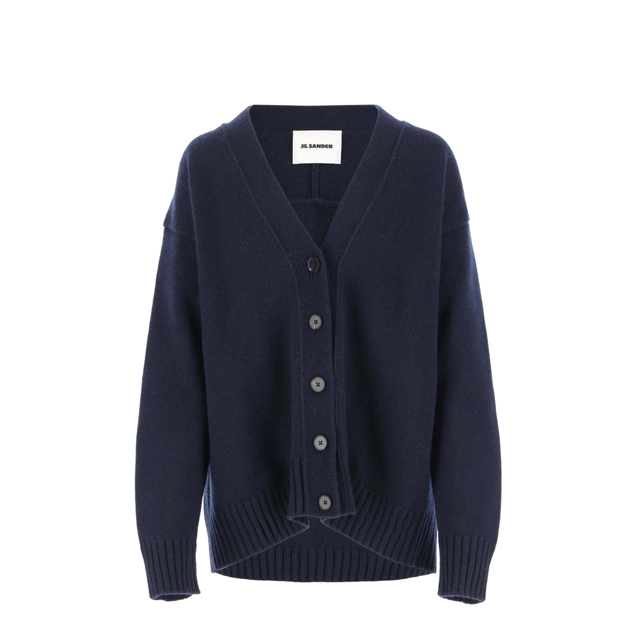 Navy Blue V-neck Cardigan - Image 1