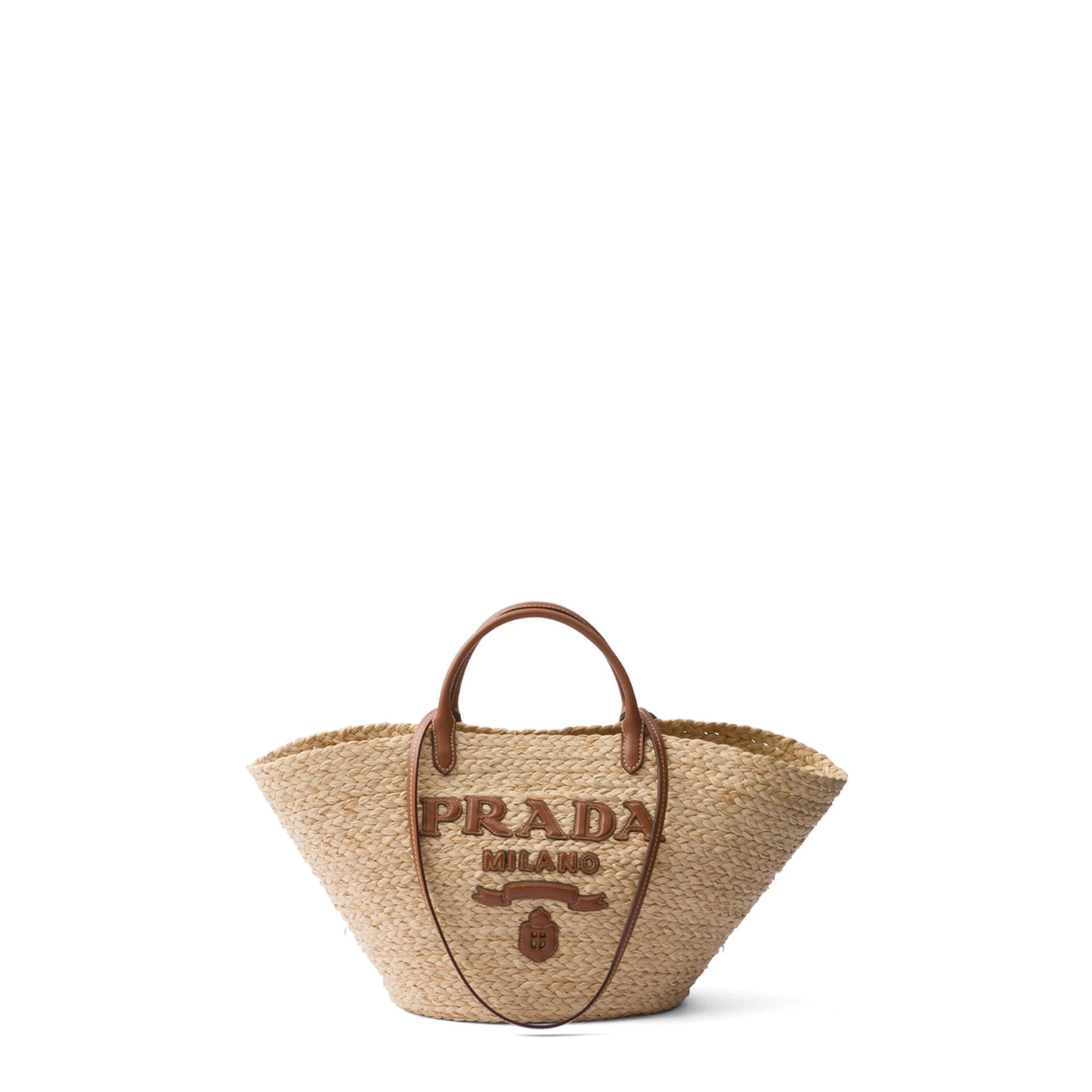 Shopping Large Raffia and Leather Shopping Bag - Naturale+Cognac - Image 1