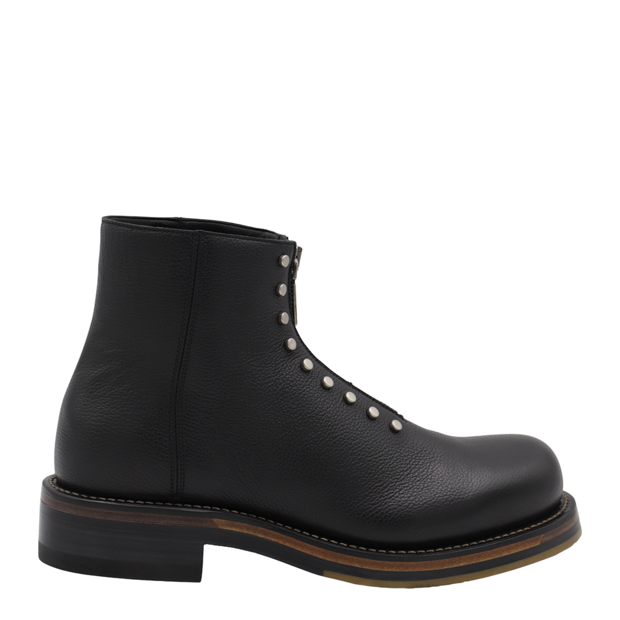 Leather Ankle Boots With Studs - Image 2