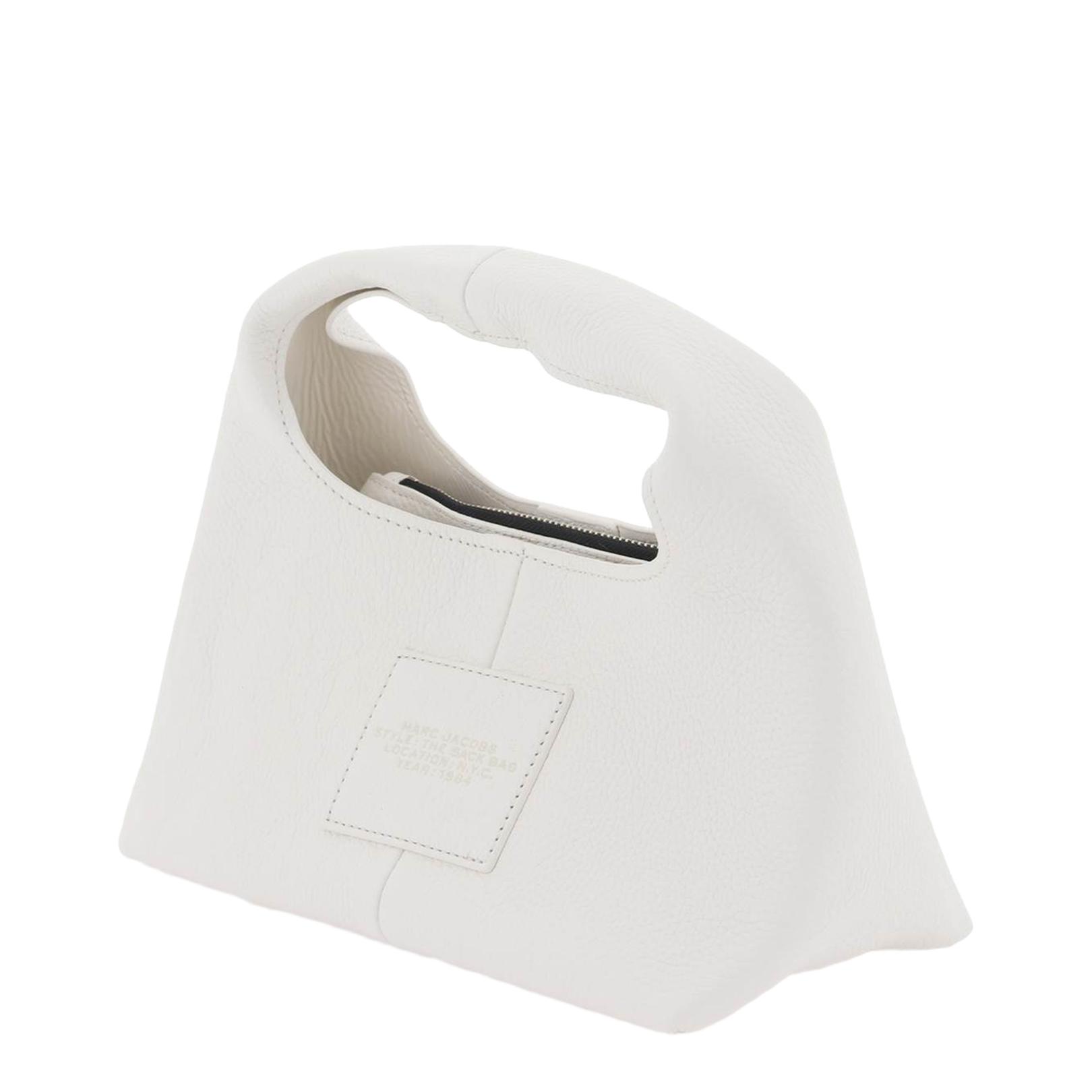 Medium Full Grain Leather Bag - White - Image 4